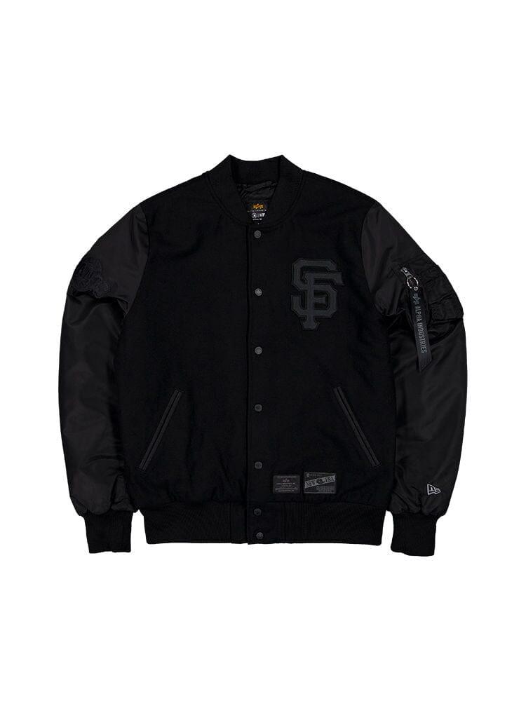SAN FRANCISCO GIANTS X ALPHA X NEW ERA WOOL VARSITY MA-1 BOMBER JACKET Product Image