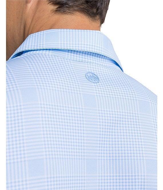 Southern Tide Driver Coral Key Plaid Printed Short Sleeve Polo Shirt Product Image