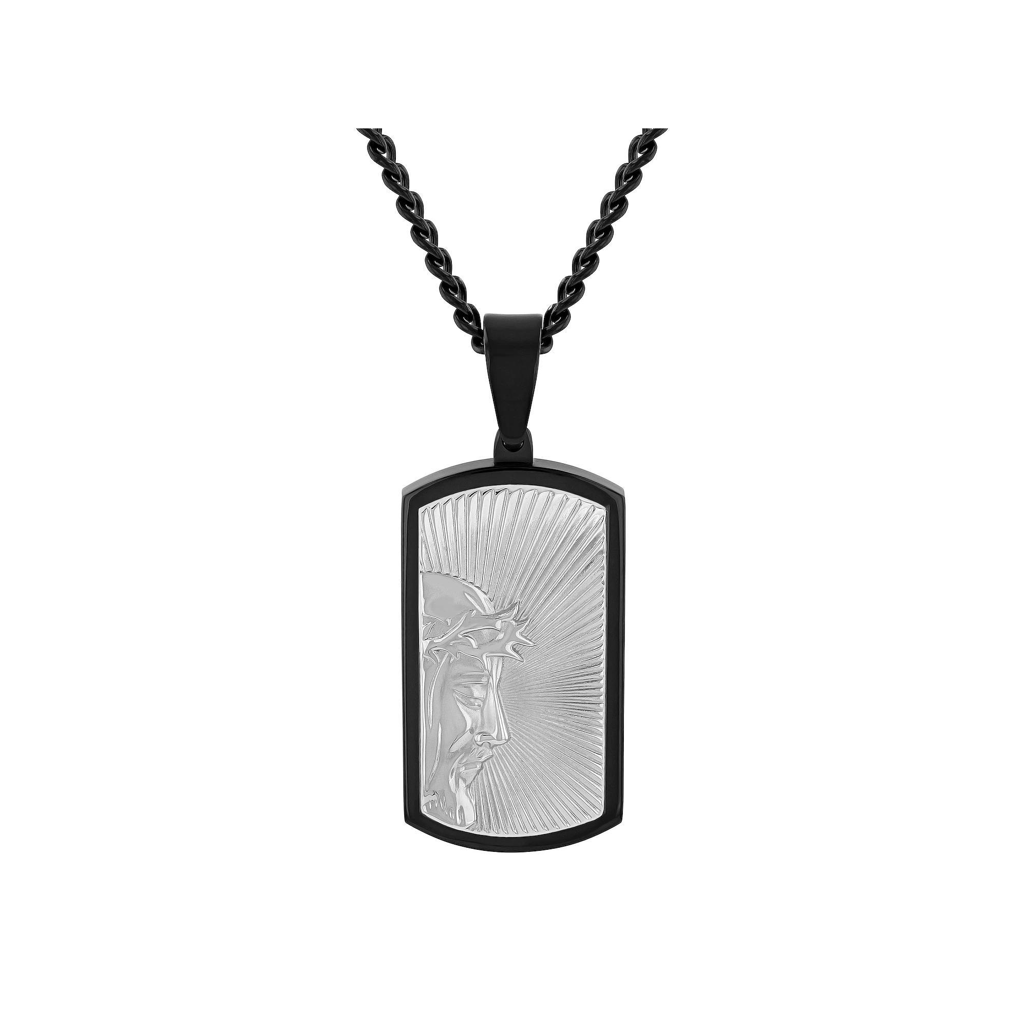 Men's Jewelry Nation Stainless Steel Religious Dog Tag Pendant Necklace,  Product Image