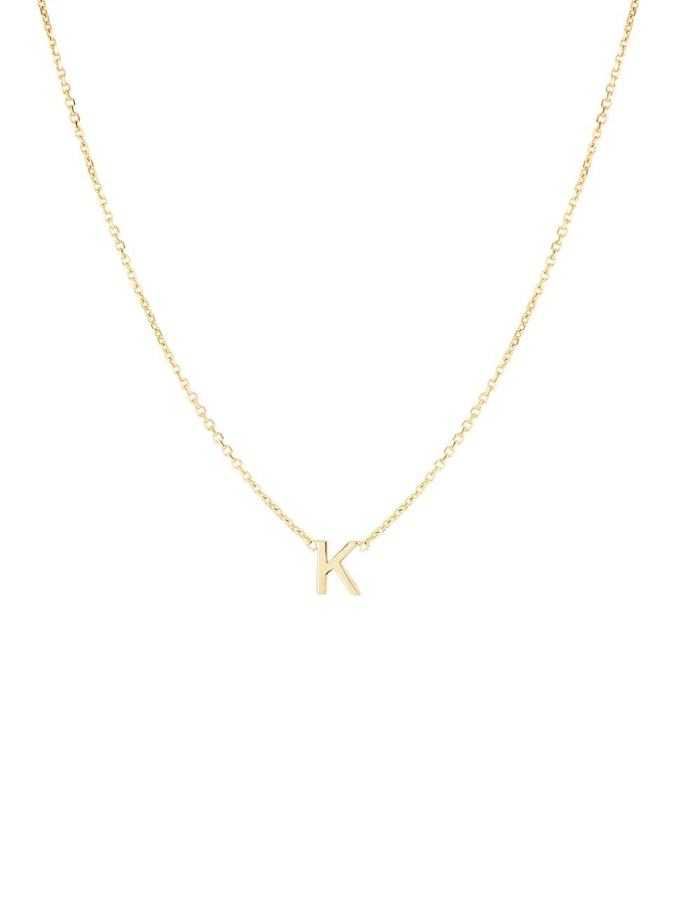 Womens 14K Yellow Gold Initial Pendant Necklace Product Image