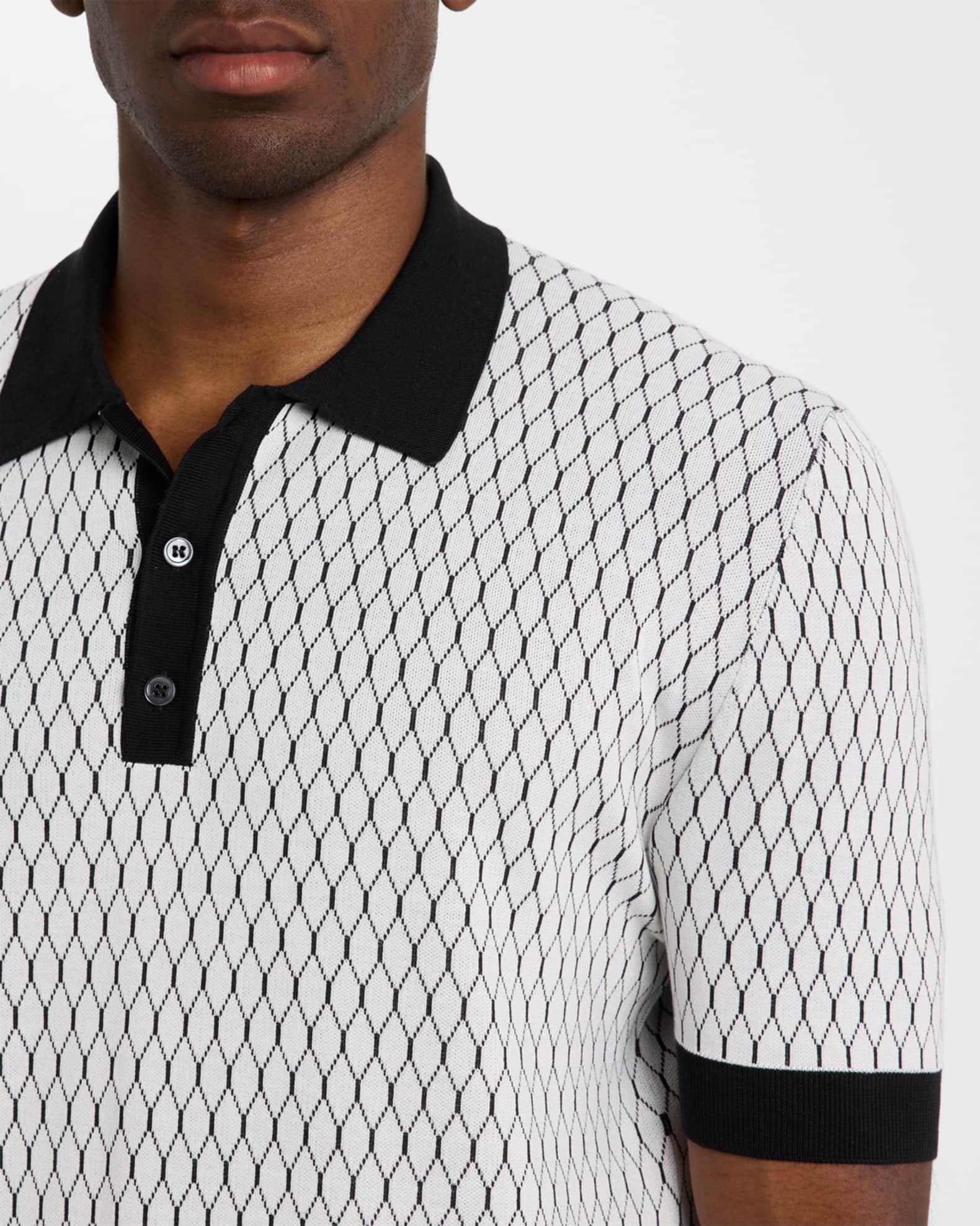 Men's Honeycomb Short-Sleeve Polo Sweater Product Image
