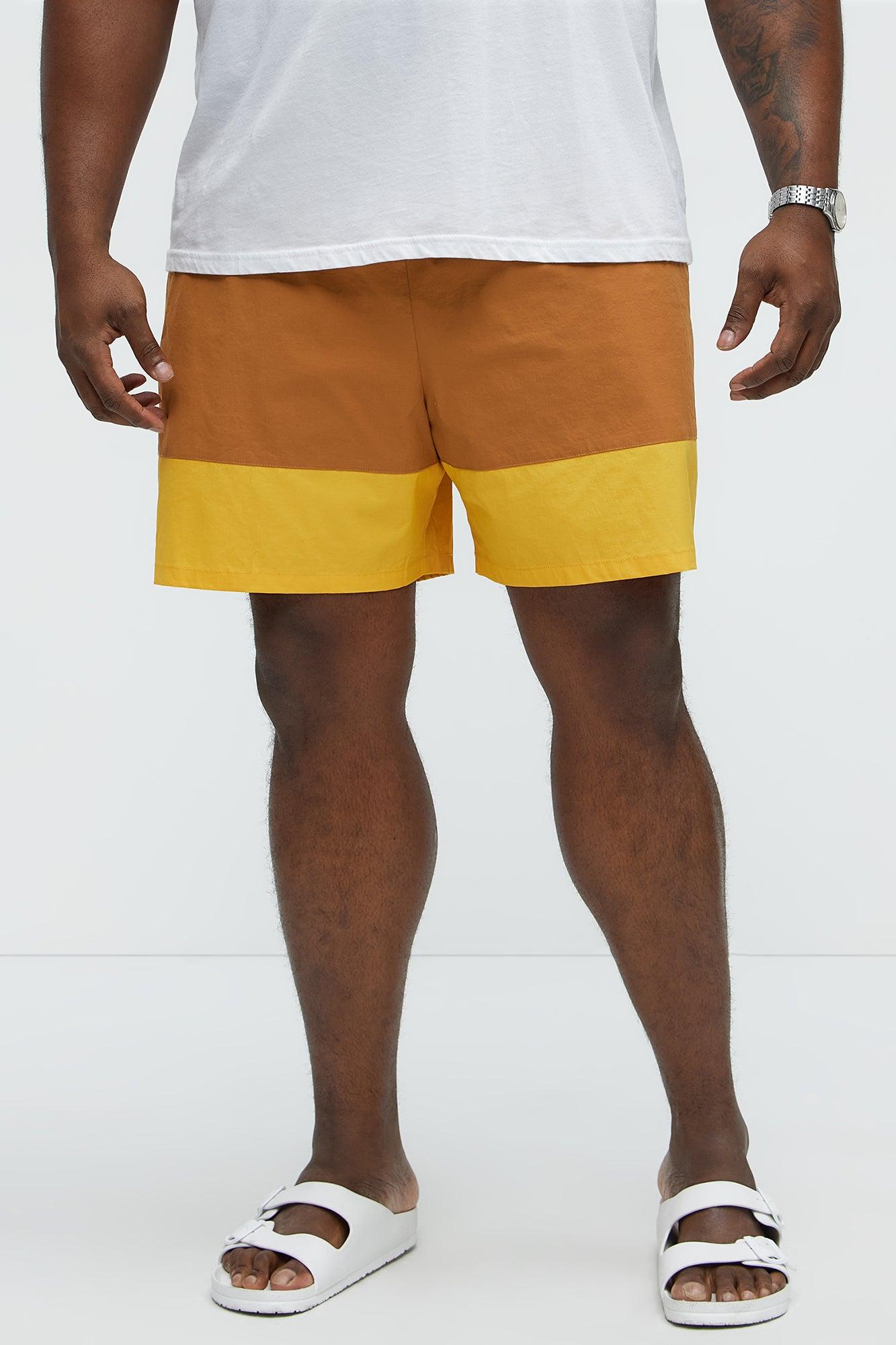 Colorblock Swim Mid Trunk - Mustard/combo Product Image