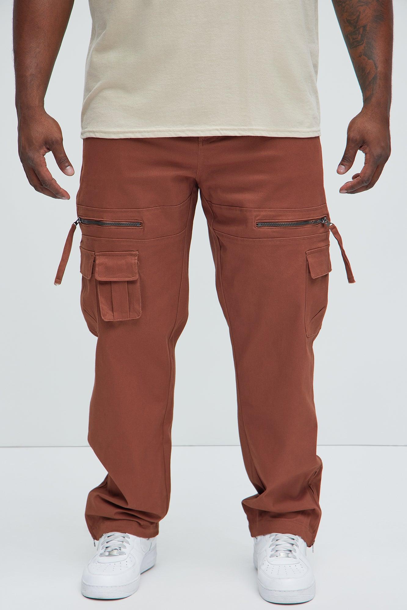 Camera Flash On Cargo Pants - Brown Product Image