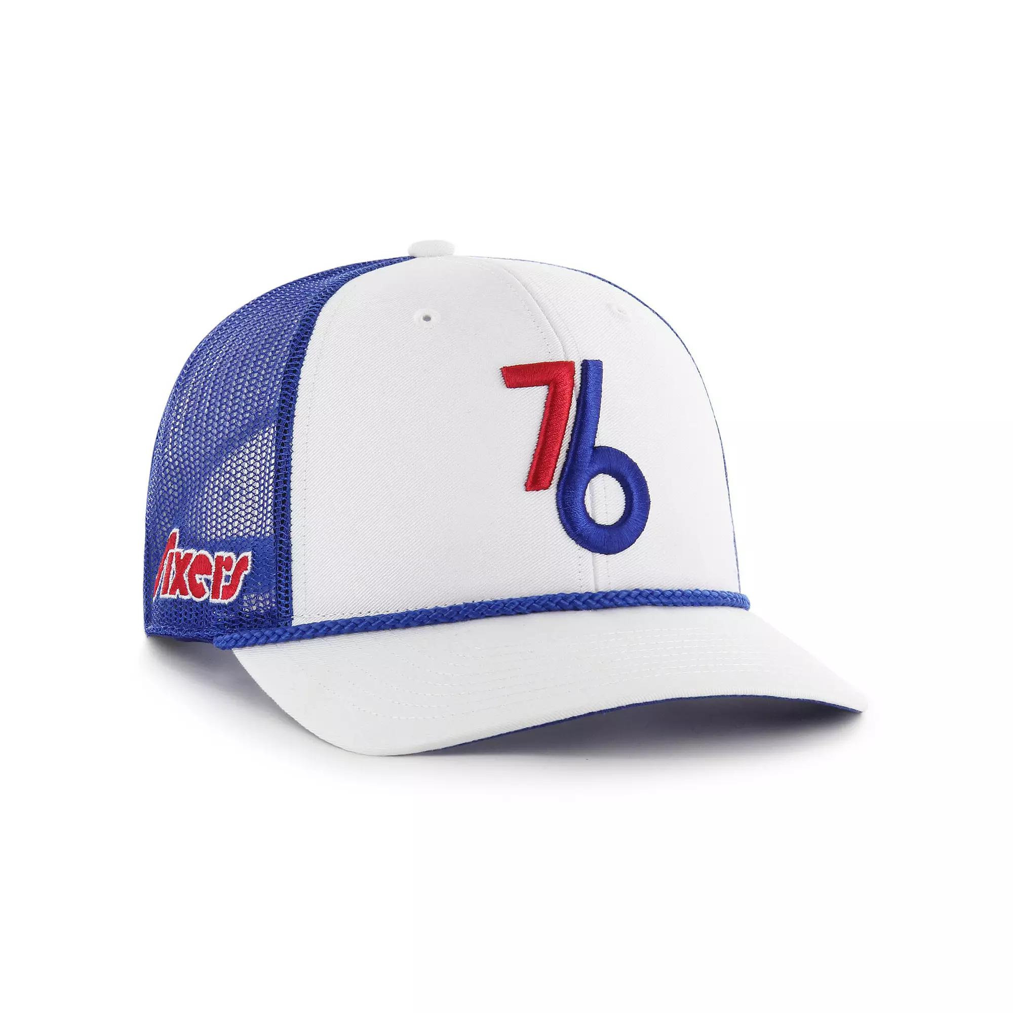 Men's '47 White/Royal Philadelphia 76ers 2024/25 City Edition Trucker Adjustable Hat, 76r White Product Image