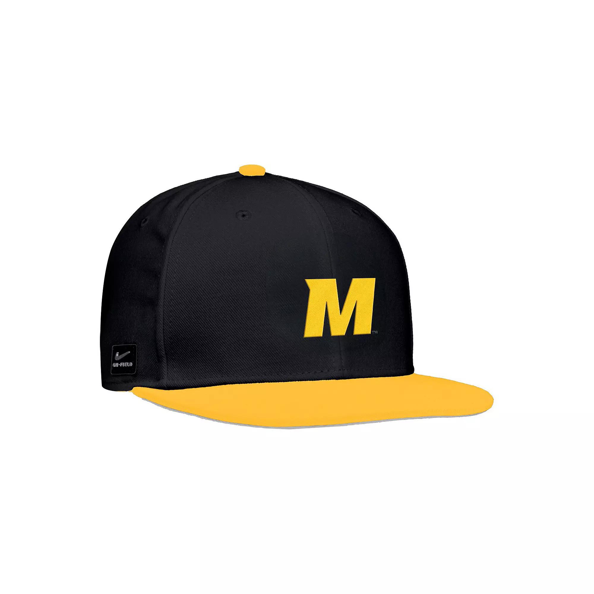 Men's Nike Black Missouri Tigers On-Field Baseball Performance Fitted Hat, Size: 8 Product Image