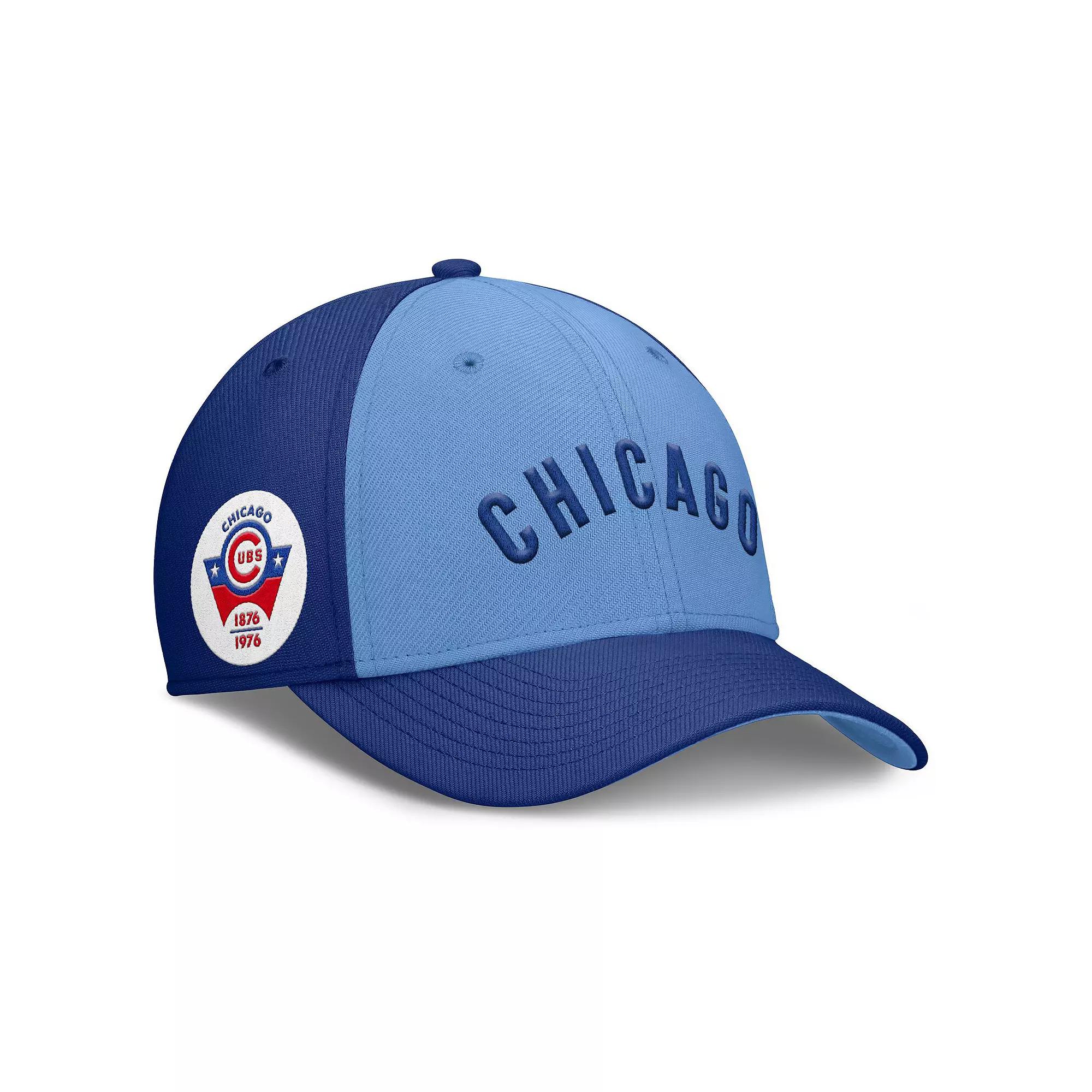 Men's Nike Royal/Light Blue Chicago Cubs Rise Swoosh Performance Flex Hat,  Product Image