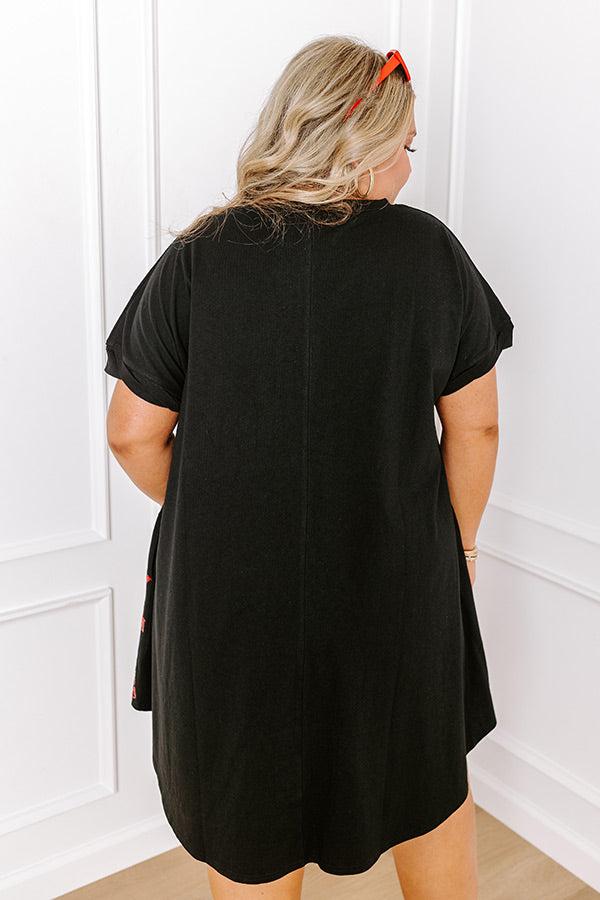 School Spirit Sequin Embroidered Mini Dress in Georgia Curves Product Image