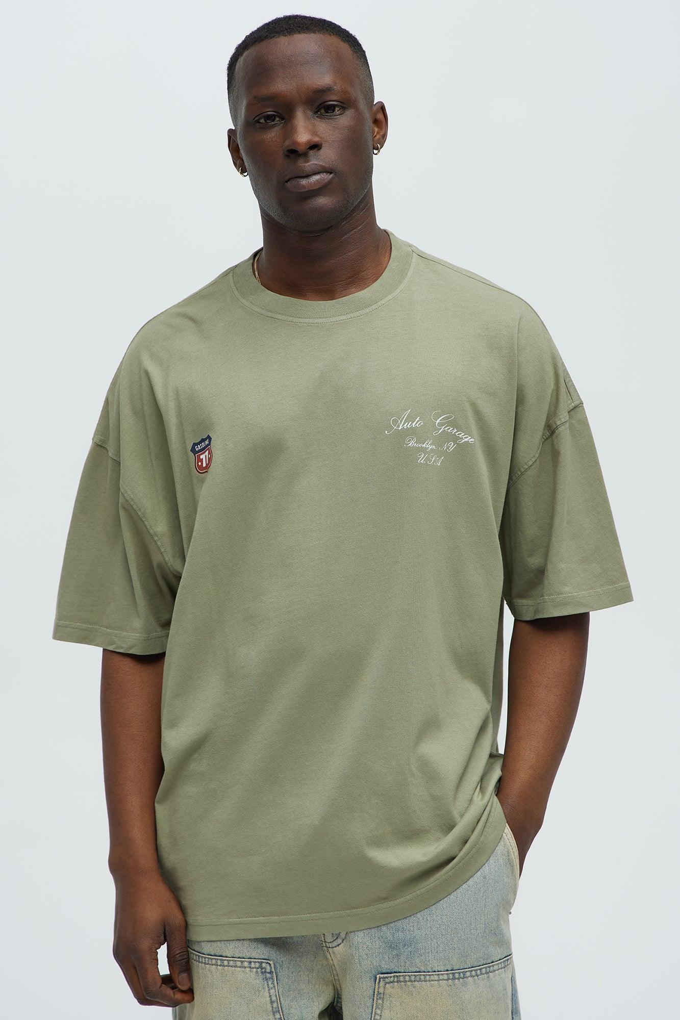 Brooklyn Auto Garage Oversized Short Sleeve Tee - Olive Male Product Image