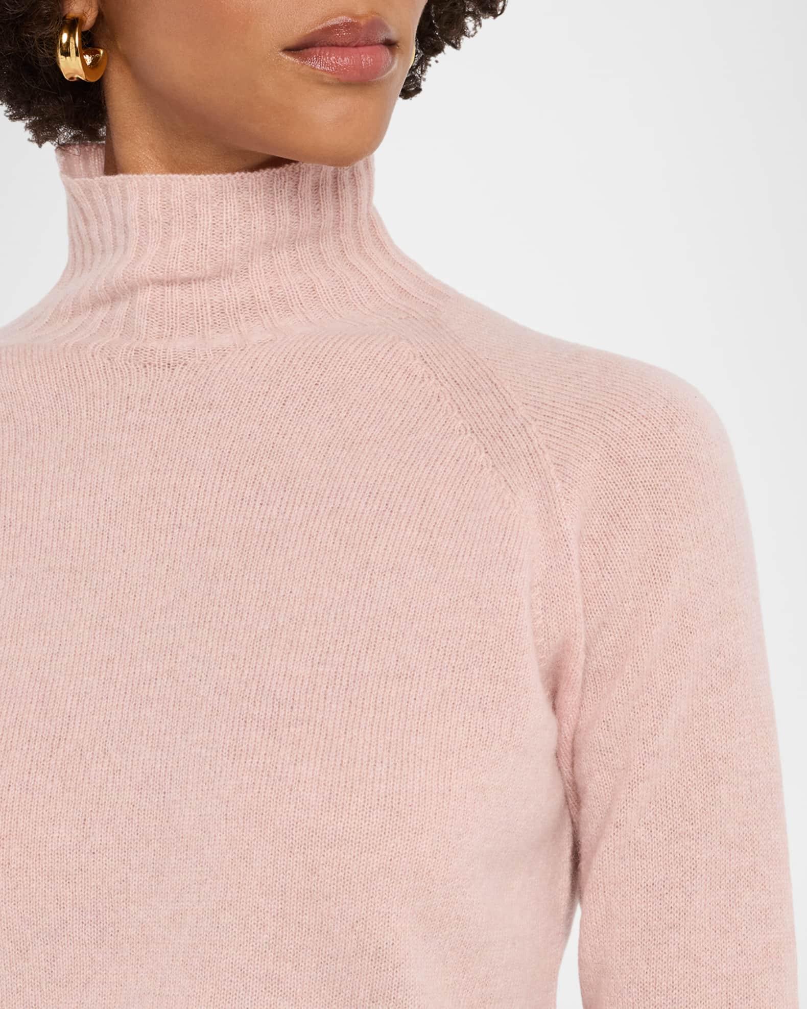 Turtleneck Ribbon Back Cutout Cashmere Sweater Product Image