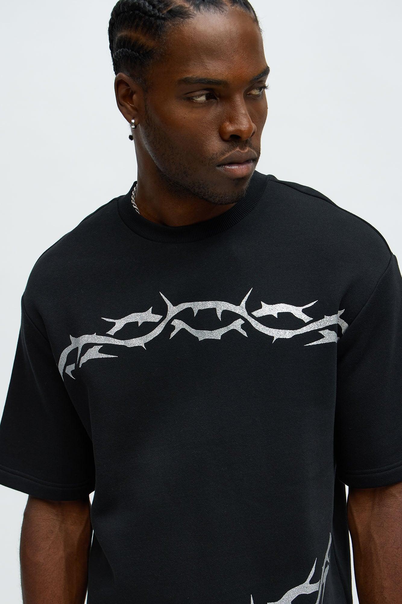 Tyson Barbed Wire Short Sleeve Tee - Black Male Product Image