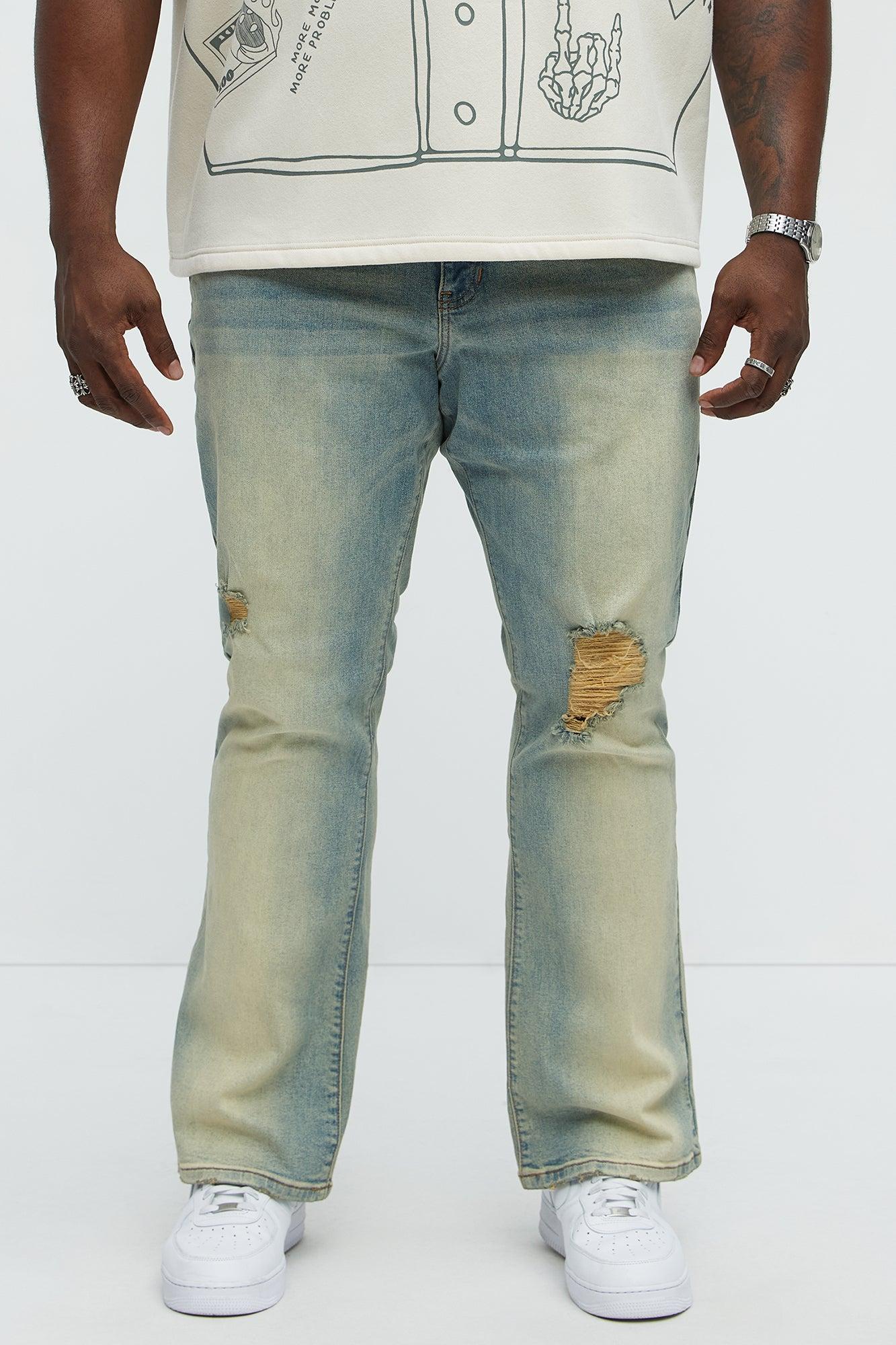 I Be Discreet Slim Flare Jeans - Vintage Blue Wash Product Image
