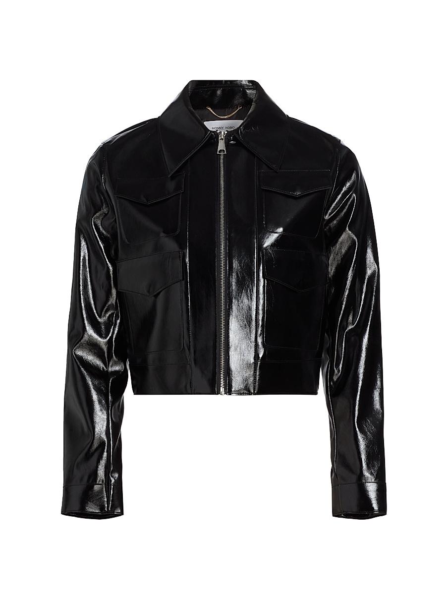 Womens Linde Faux Leather Jacket Product Image