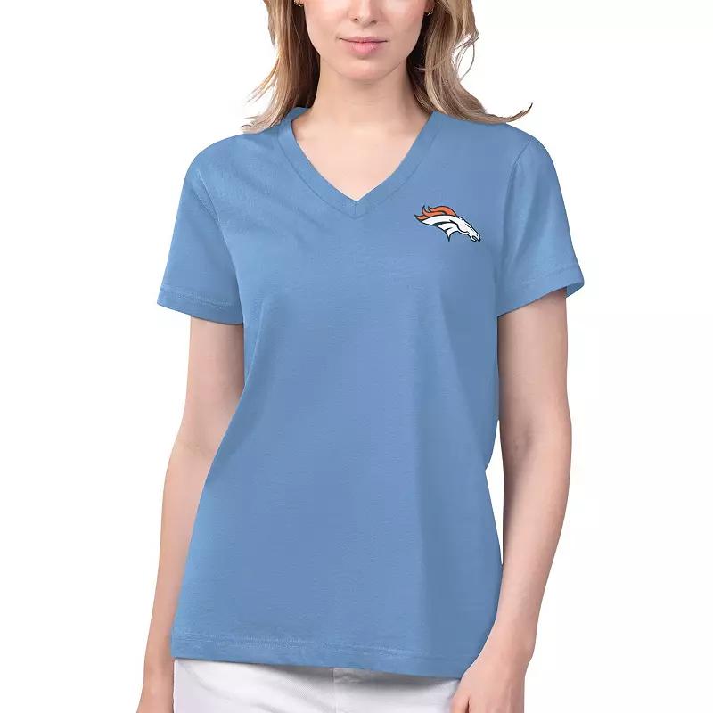 Women's Margaritaville Blue Denver Broncos Game Time V-Neck T-Shirt, Size: Small Product Image