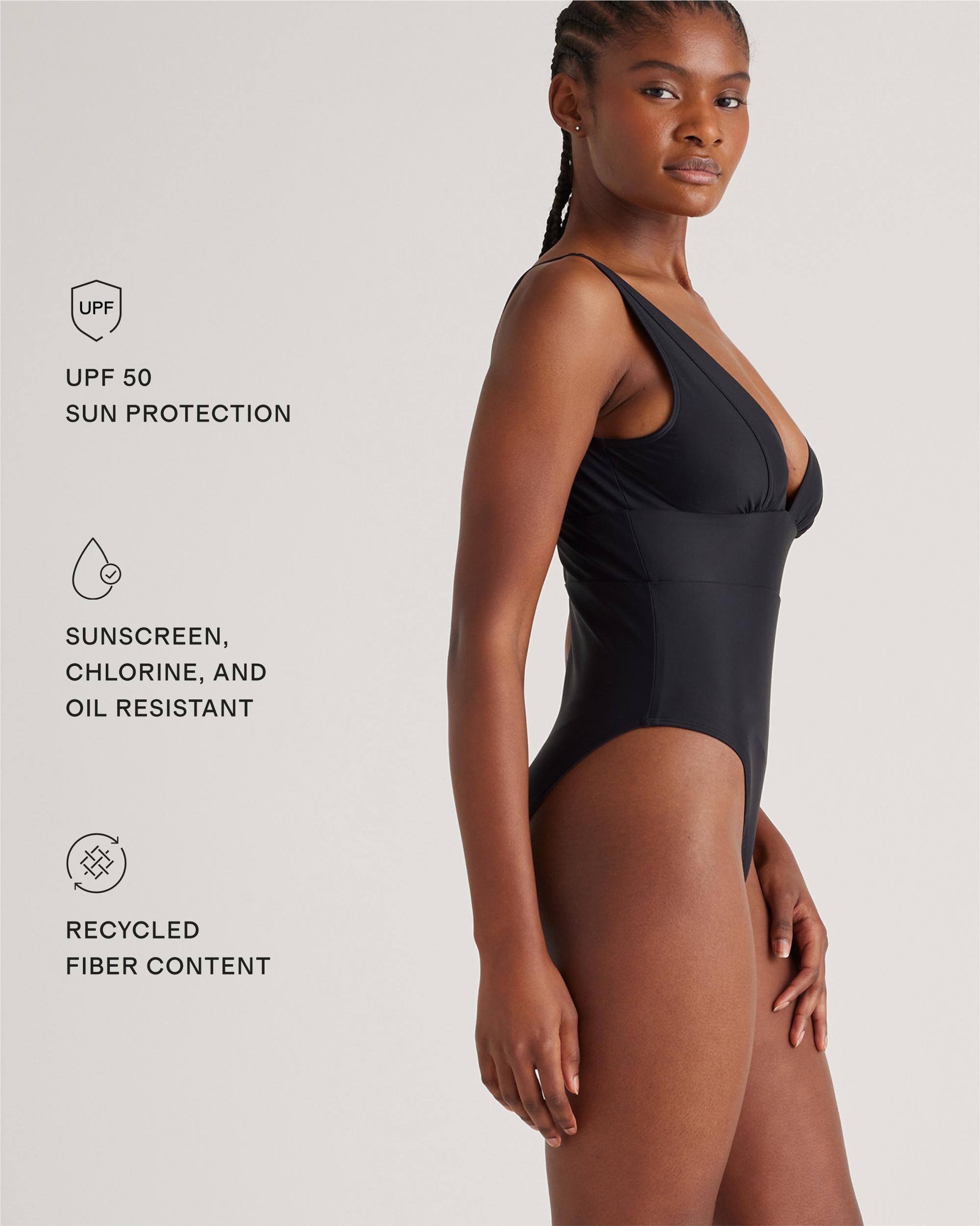Quince | Women's Italian Plunge One-Piece Swimsuit Size XS, 78% Recycled Polyamide, 22% Spandex Product Image
