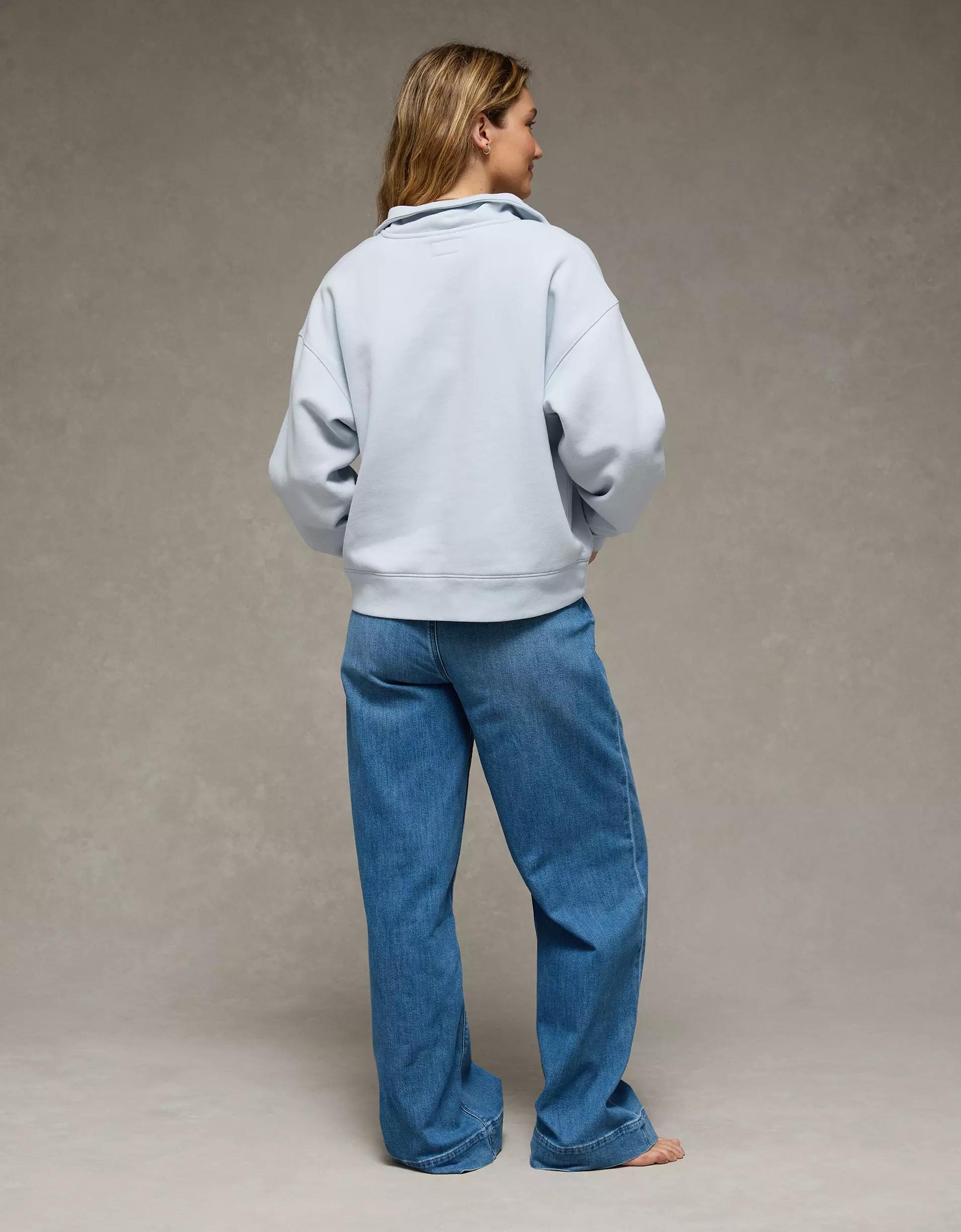 AE Everyday Luxe Quarter Zip Sweatshirt Product Image