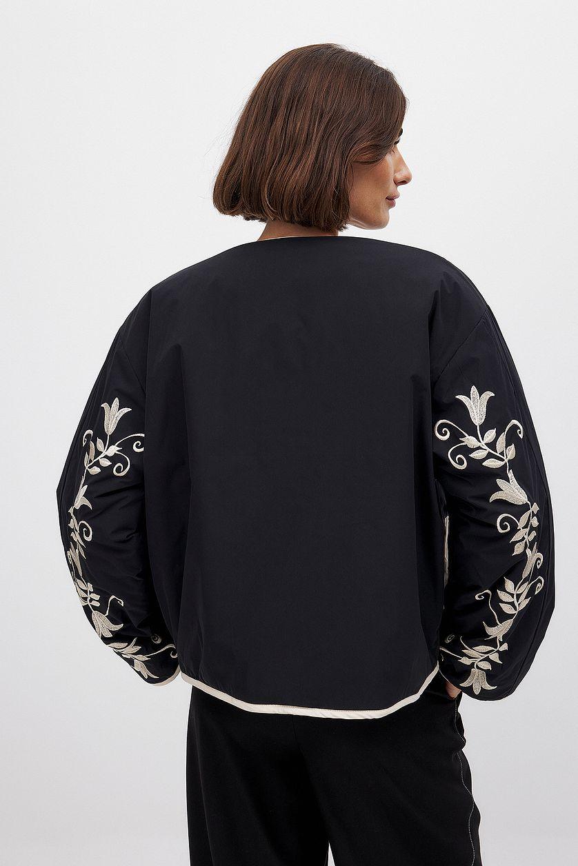 Padded Embroidery Detail Jacket Product Image