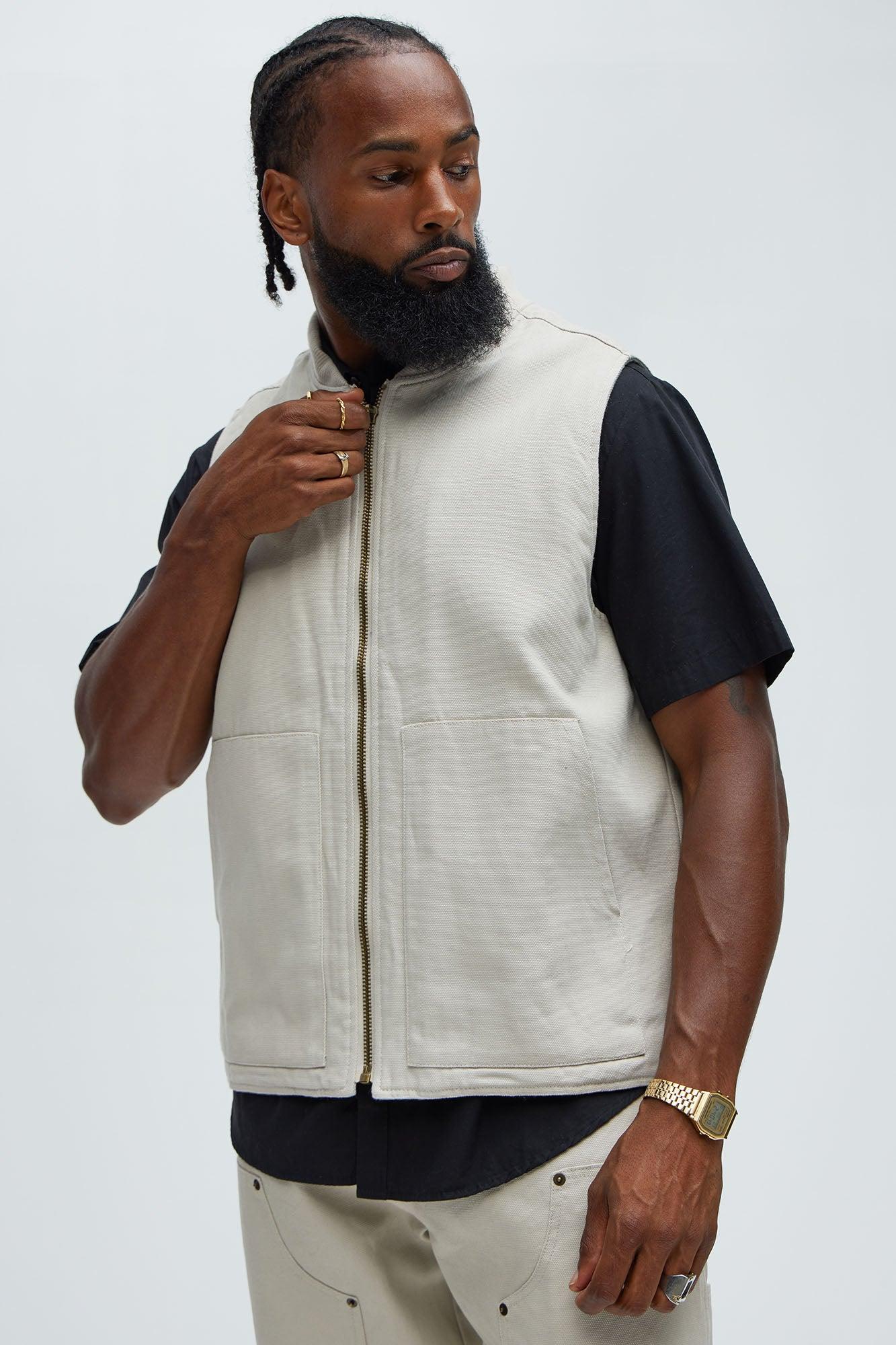 Alexander Utility Canvas Vest - Off White Product Image