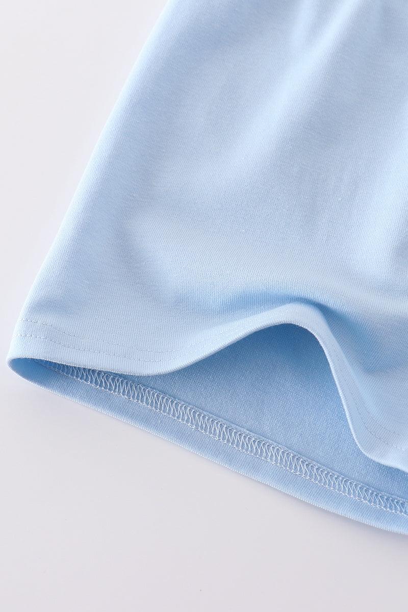 Blue deer applique top Product Image