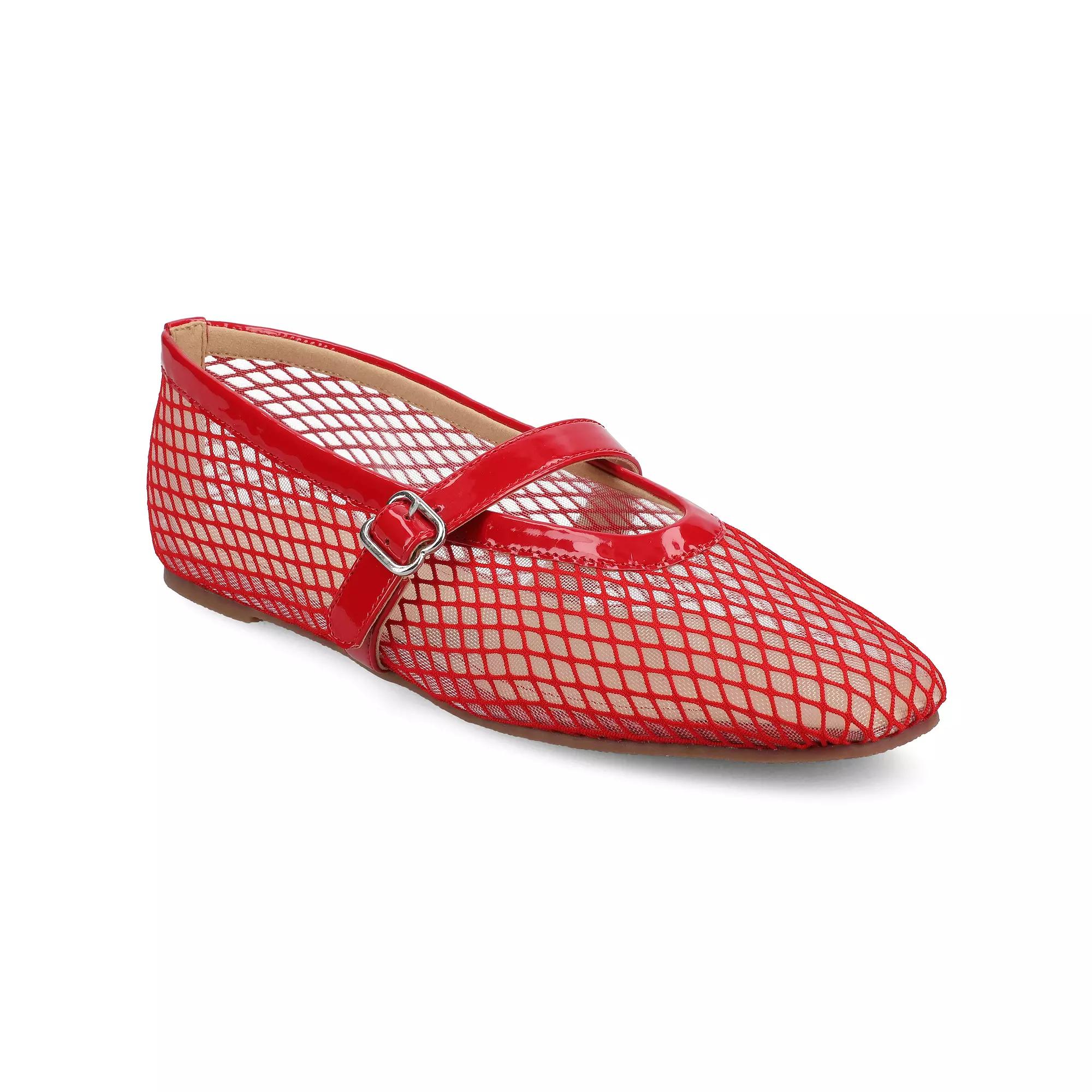 Journee Casha Women's Mesh Slip-On Square Toe Flats,  Product Image