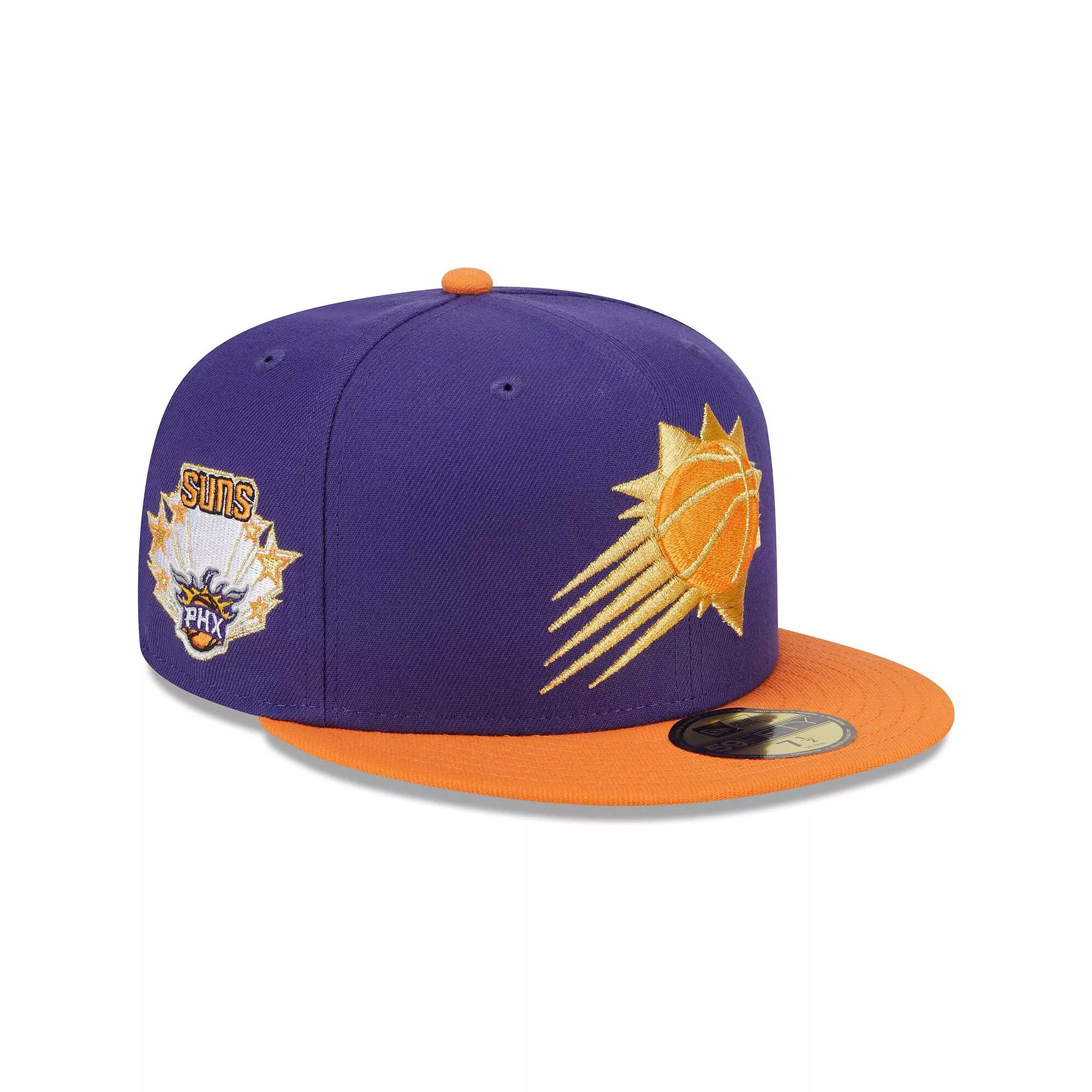 Men's New Era Purple/Orange Phoenix Suns Gameday Gold Pop Stars 59FIFTY Fitted Hat,  Product Image