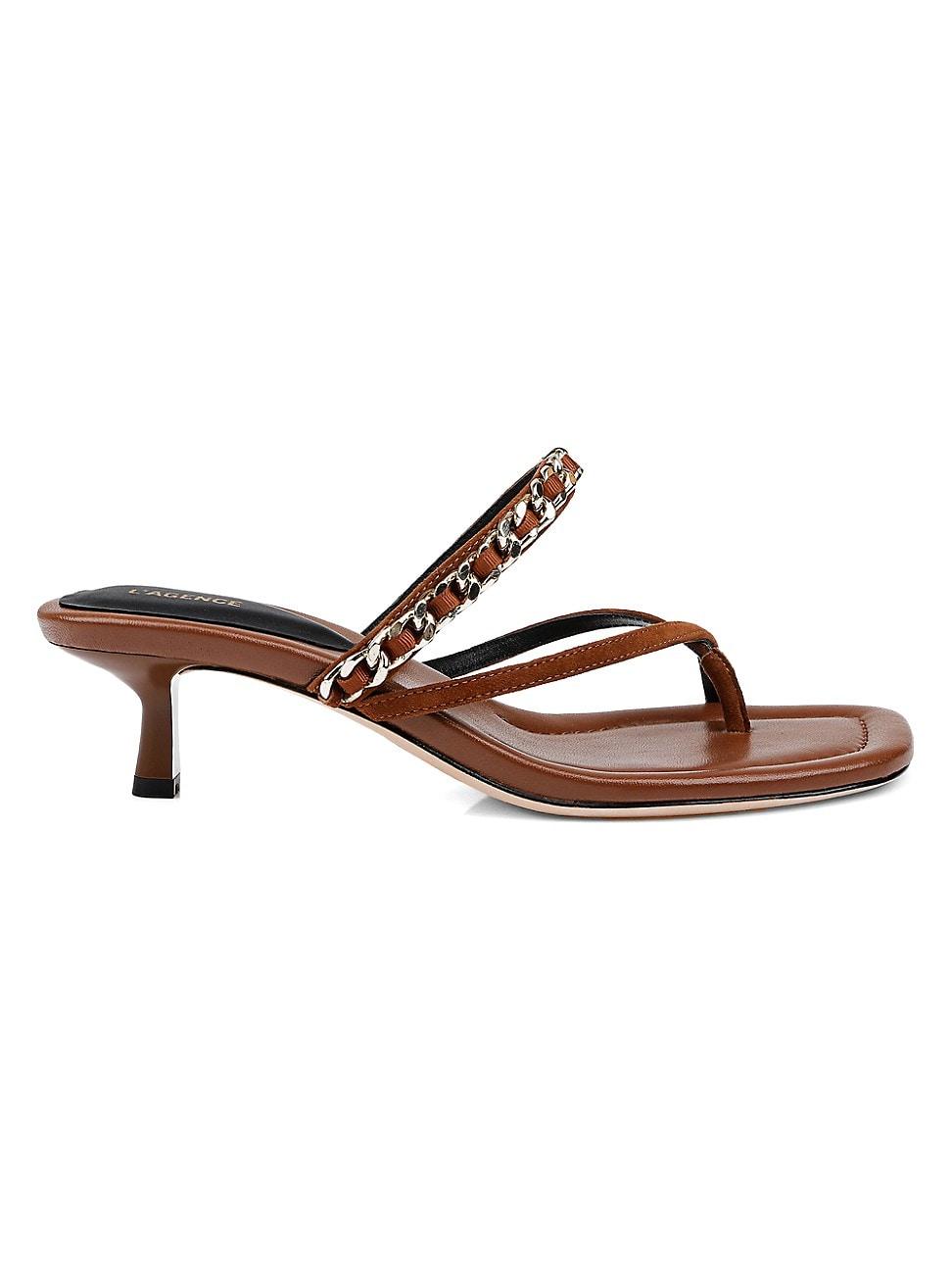 Womens Georgette 40MM Chain-Link Suede Sandals Product Image