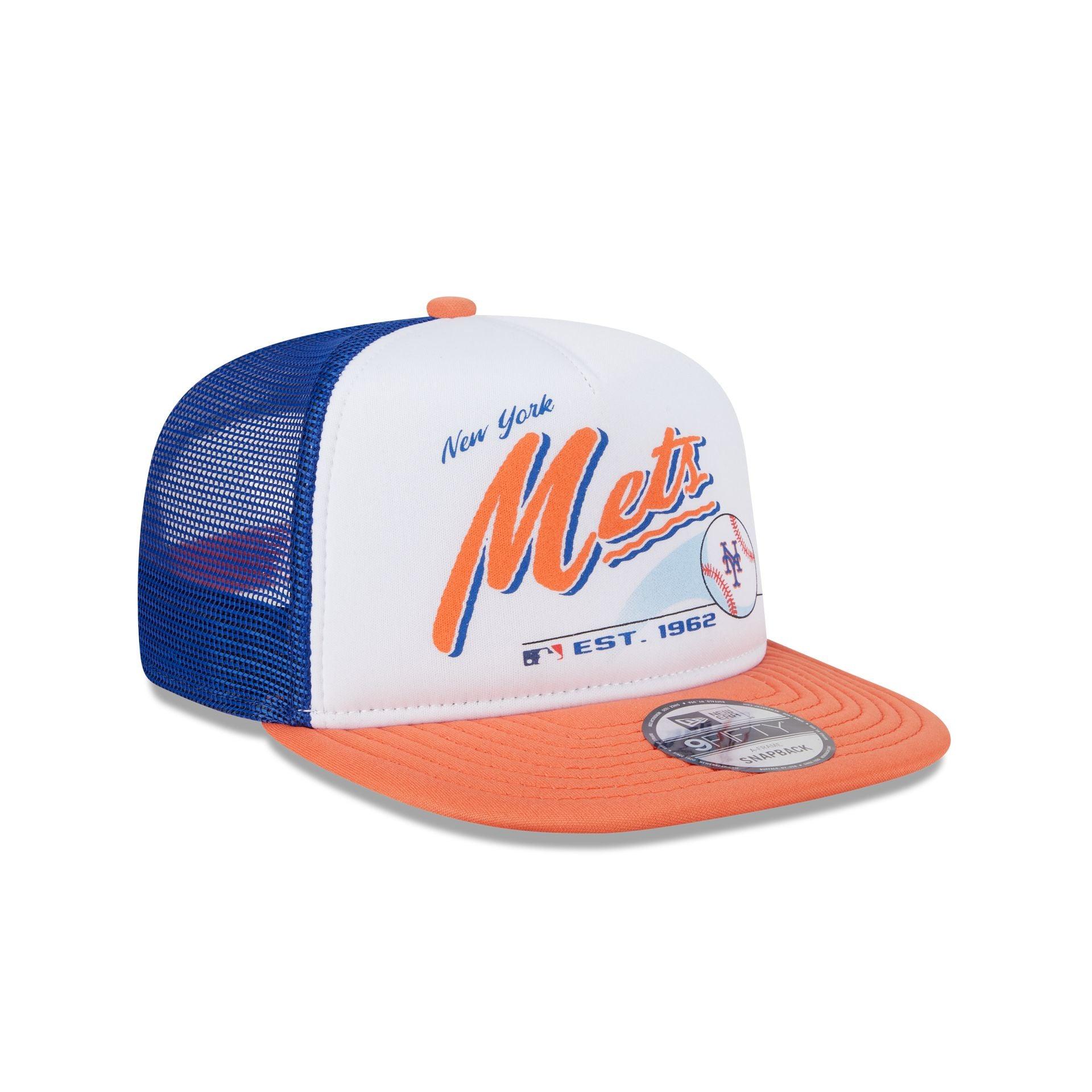 New York Mets Retro Script 9FIFTY A-Frame Trucker Hat Male Product Image