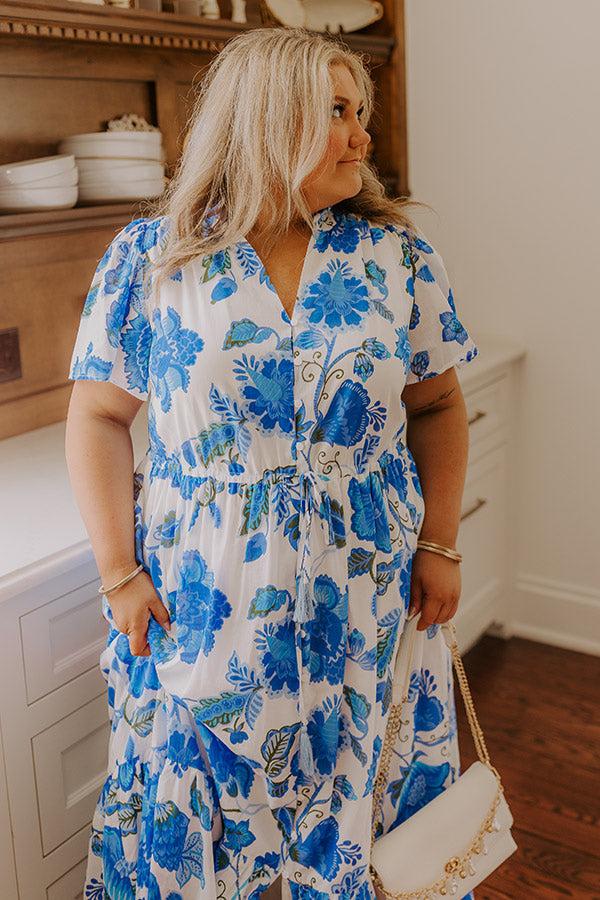 Catalina Island Views Floral Maxi Dress Curves Product Image