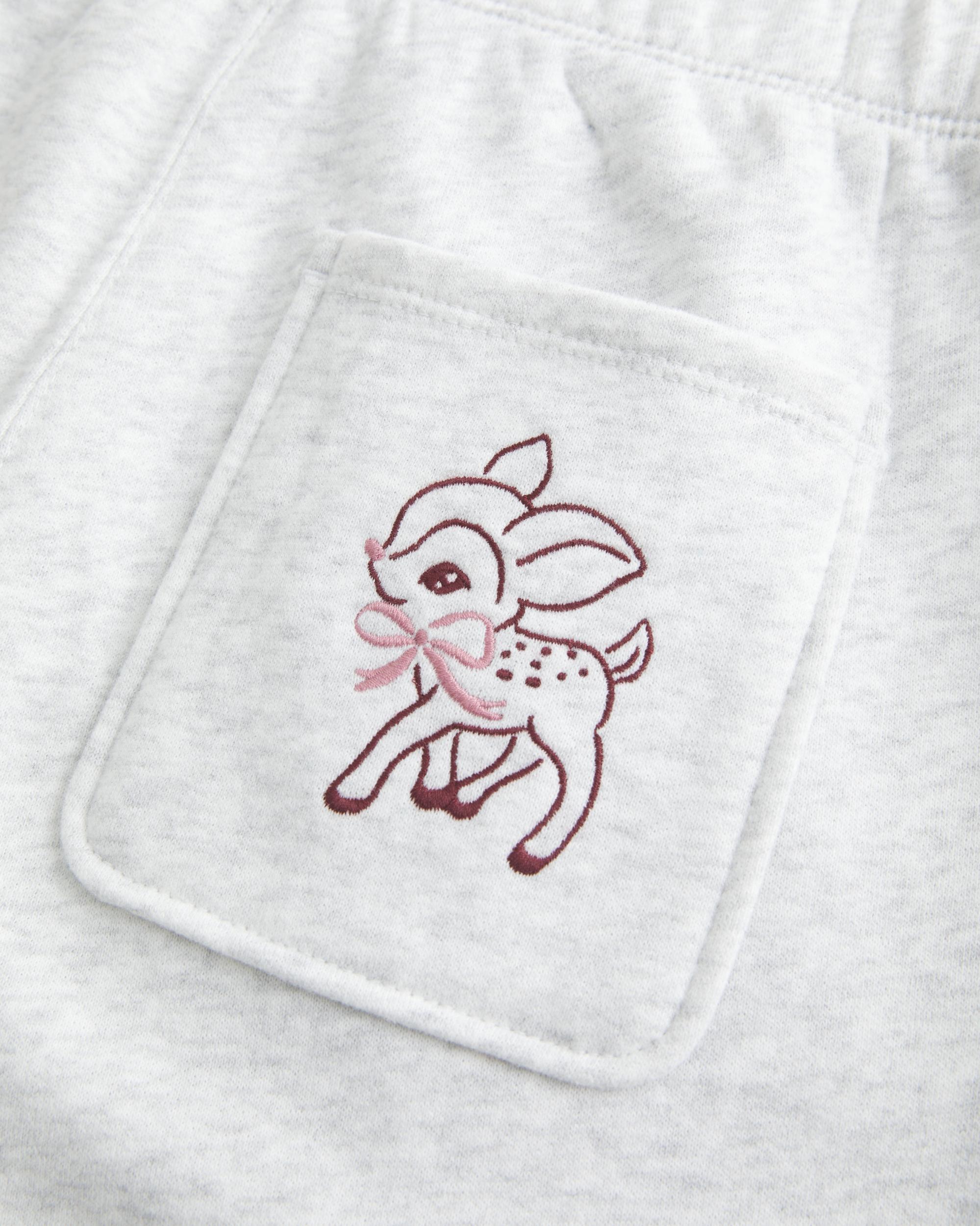 Deer Graphic Wide-Leg Sweatpants Product Image