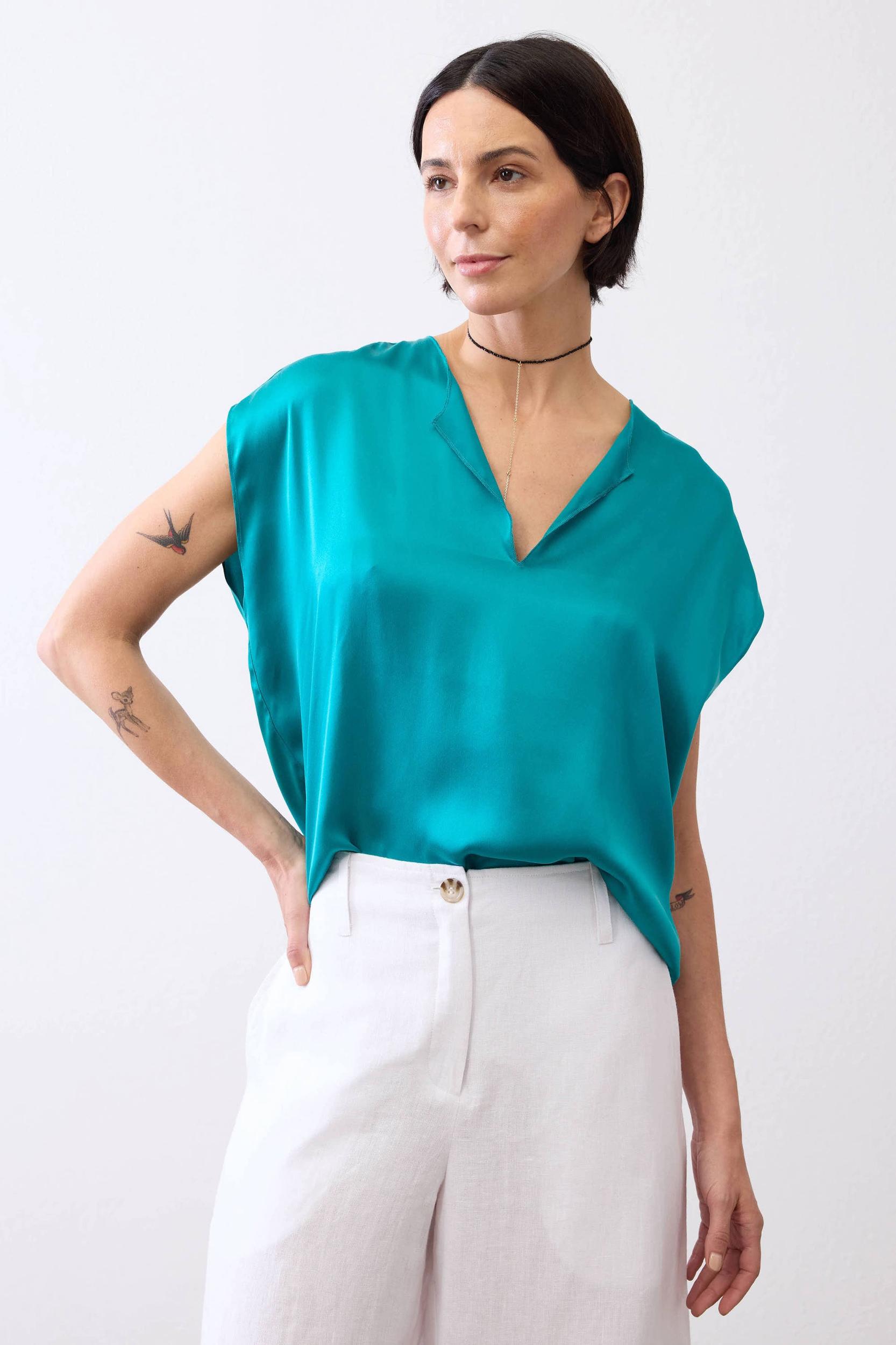 The All Day Washable Silk Top Product Image