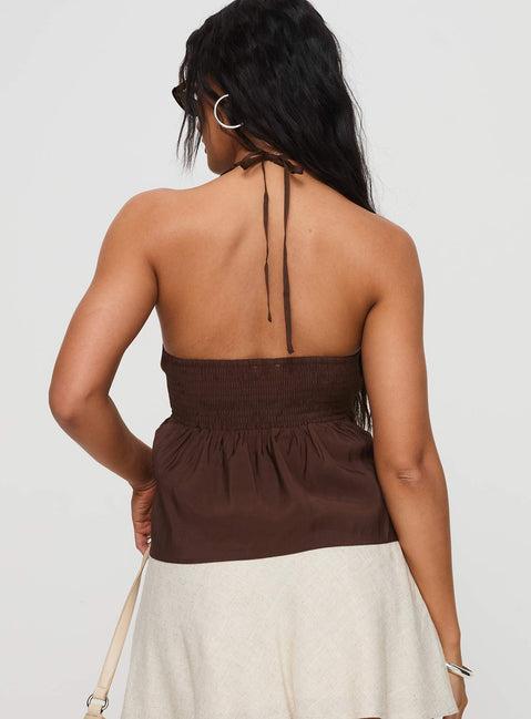 Gadot Halter Top Brown Product Image