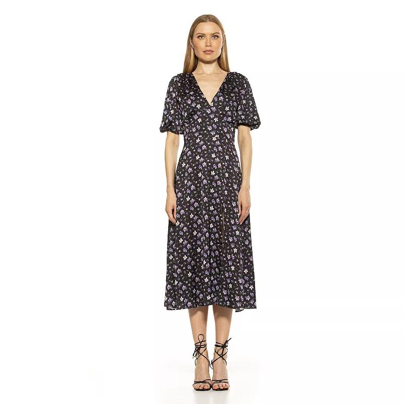 Women's ALEXIA ADMOR Puff-Sleeve Fit & Flare Dress,  Product Image