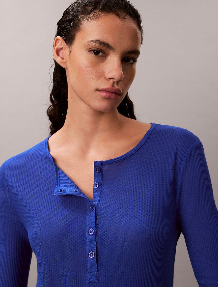 Lightweight Waffle Henley T-Shirt Product Image