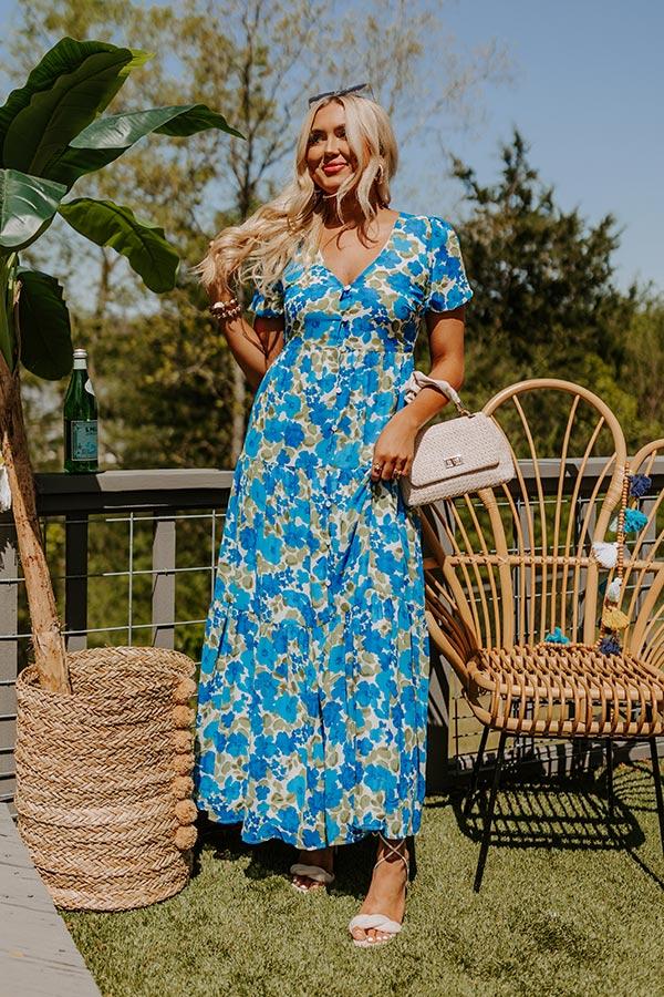 Only Sunshine Floral Maxi in Royal Blue Product Image