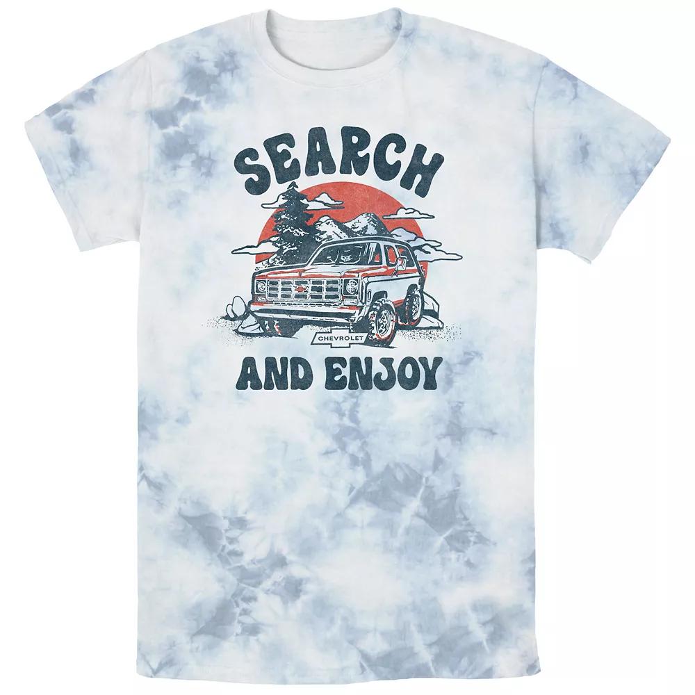 Men's Chevrolet Search And Enjoy Bombard Wash Graphic Tee, Size: Medium, White Blue Product Image