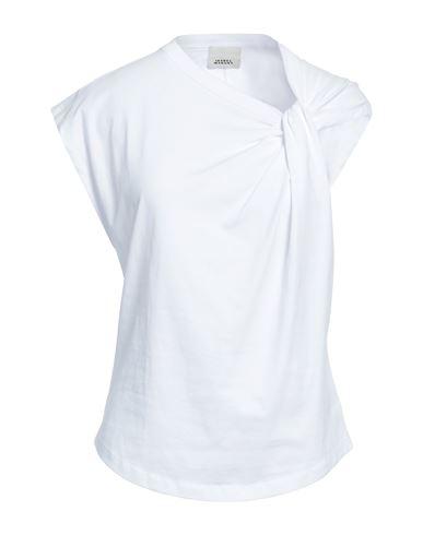 ISABEL MARANT Cap Sleeves Knot-detail Cotton Top In White Product Image