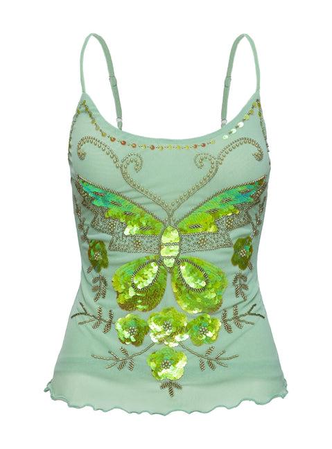 Start Of Summer Sequin Top Green Product Image