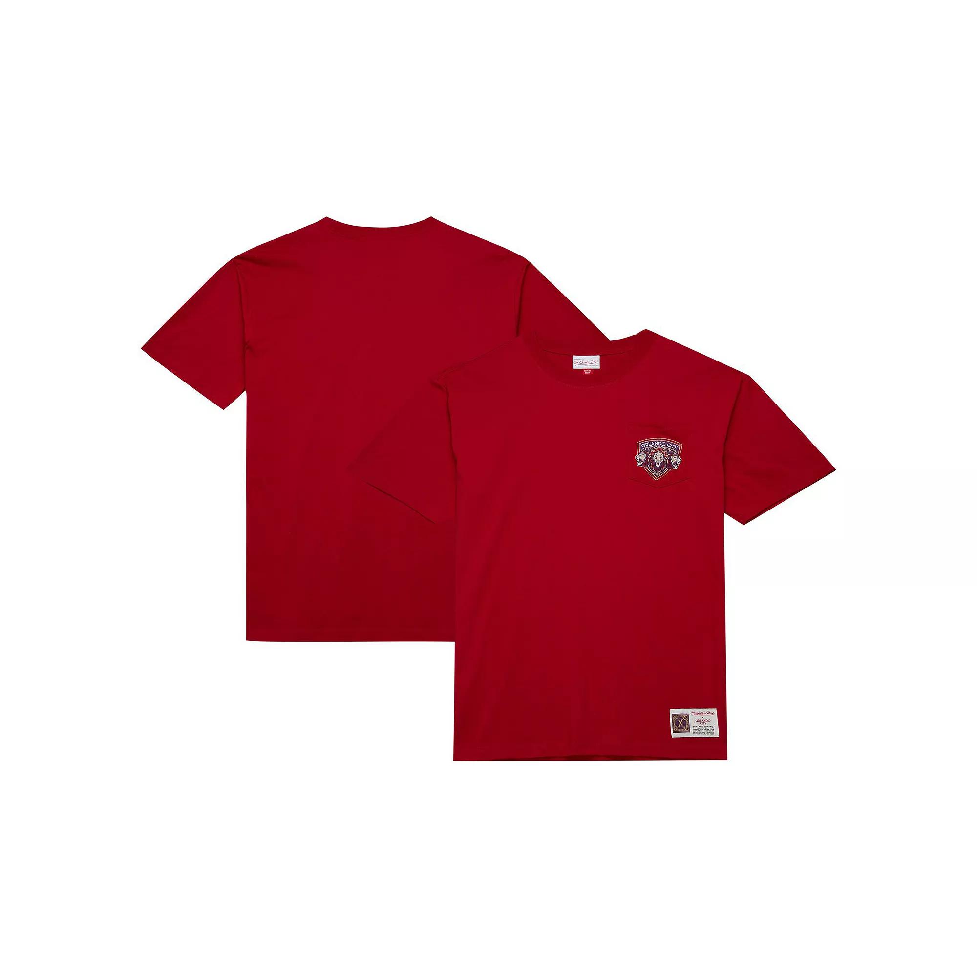 Men's Mitchell & Ness Red Orlando City SC 10th Anniversary Premium Pocket T-Shirt,  Product Image
