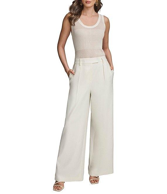 Donna Karan Pleated Wide Leg Pants Product Image