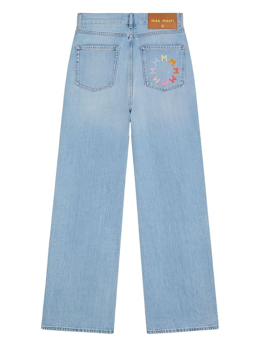 floral-embroidered jeans Product Image