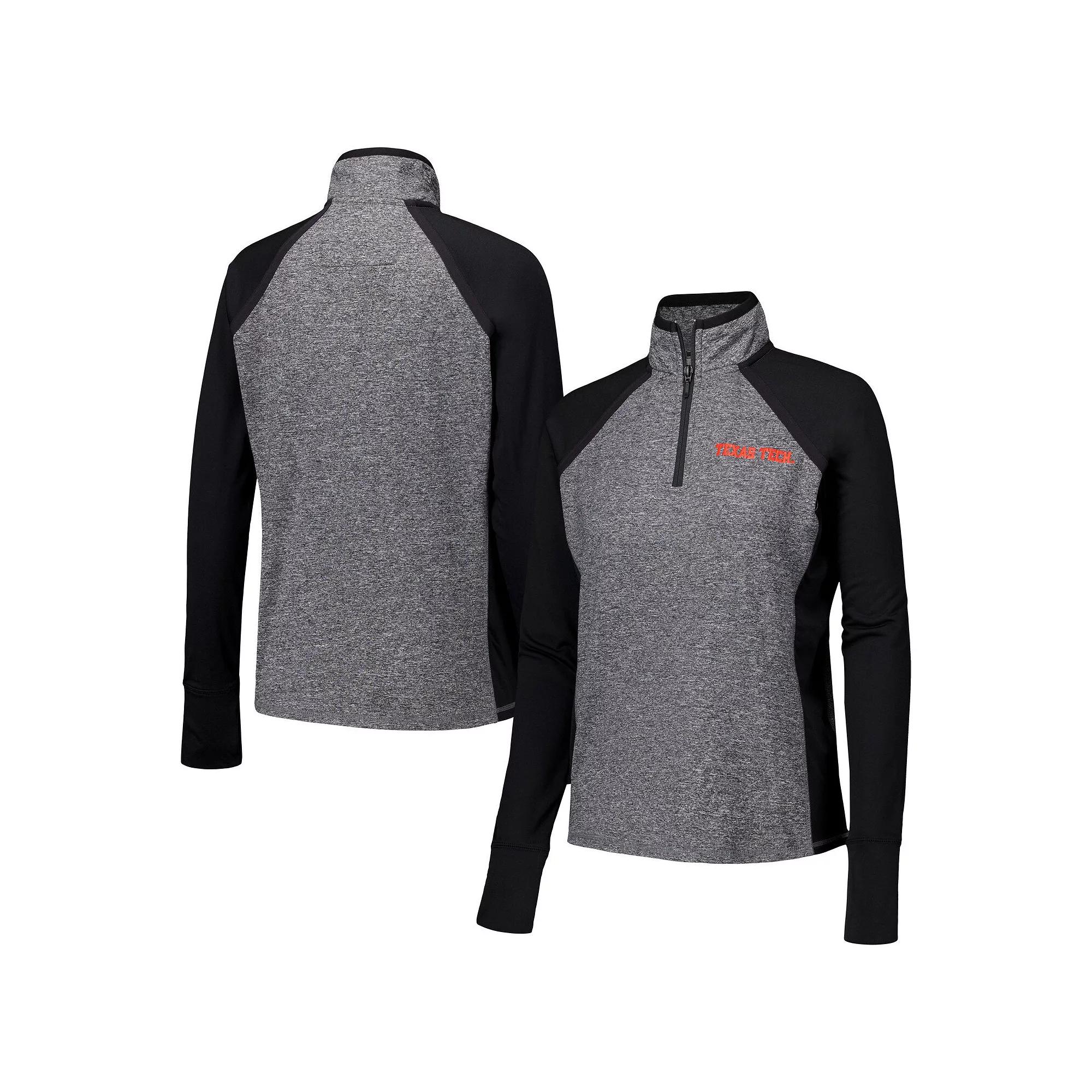 Women's Black Texas Tech Red Raiders Finalist Raglan Quarter-Zip Jacket, Size: Medium Product Image