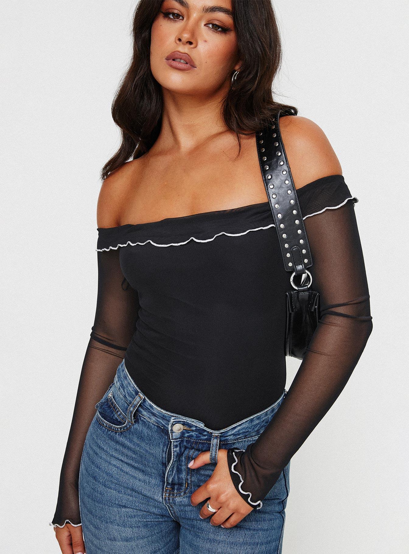 Arsema Off The Shoulder Bodysuit Black Product Image