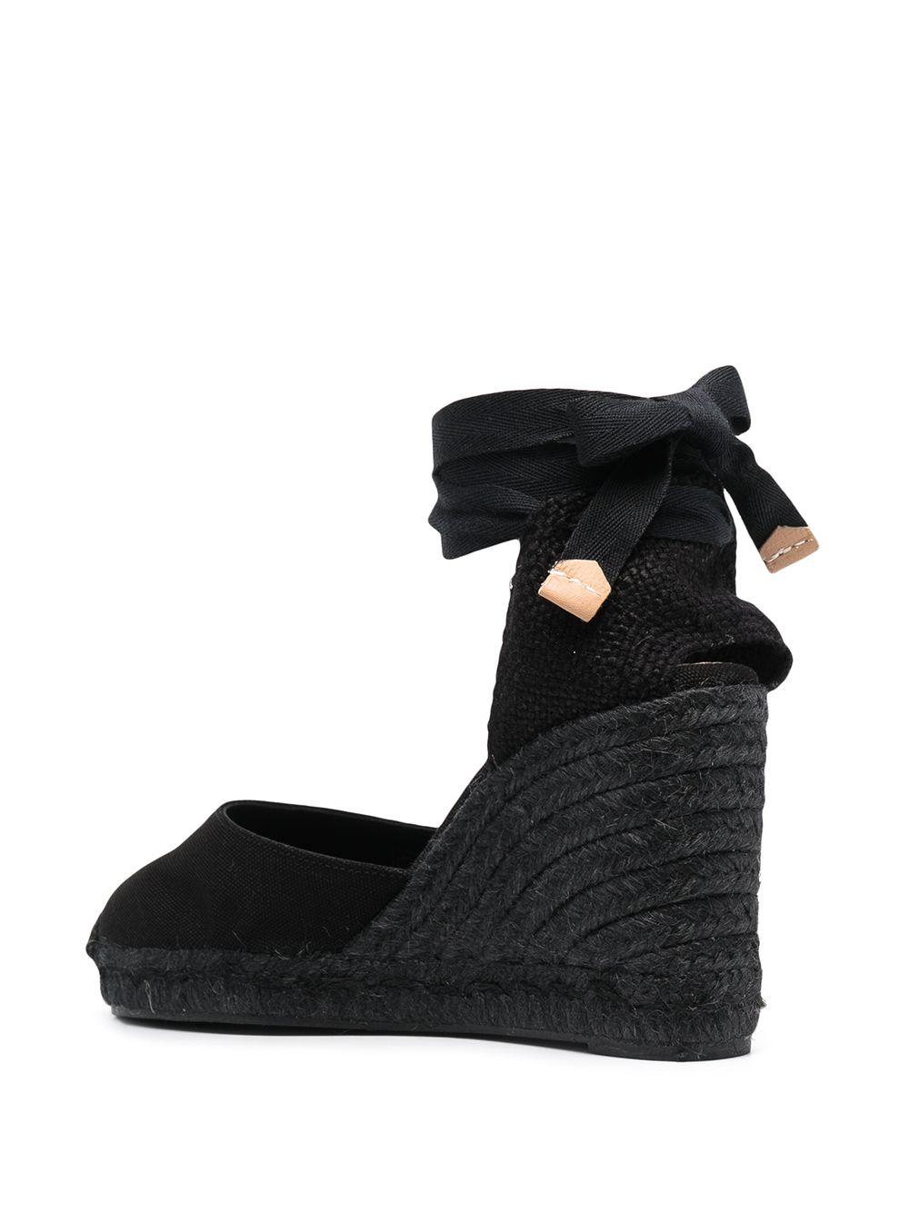 tonal wedge-heeled espadrille with ankle ties Product Image
