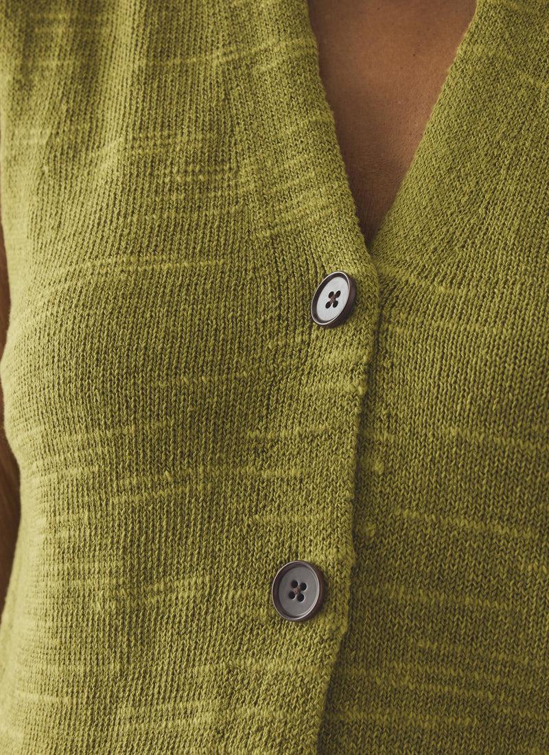Fine Knitted Linen Cotton Tank | Lime Product Image