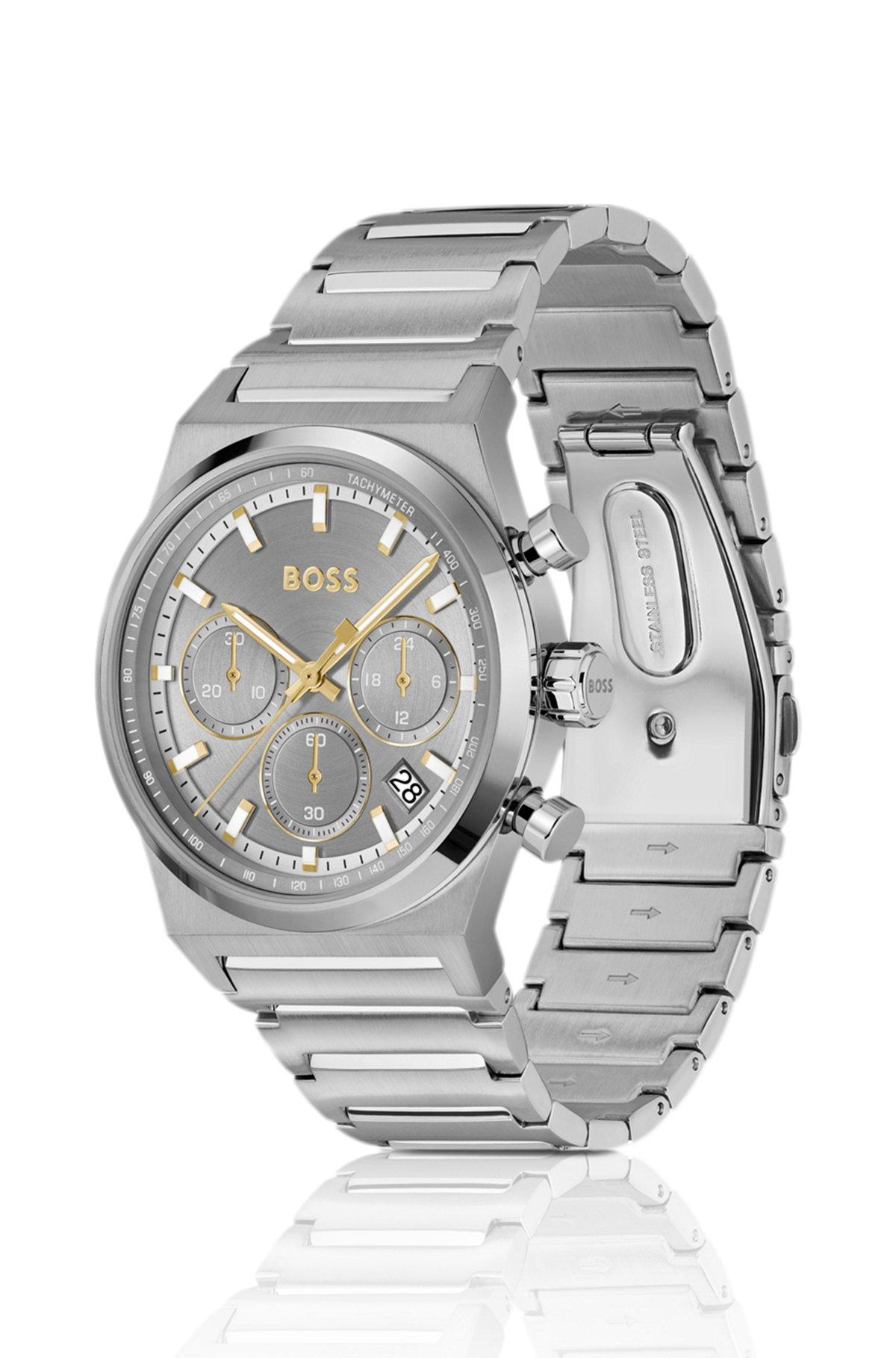 BOSS - Silver-tone chronograph watch with link bracelet Product Image