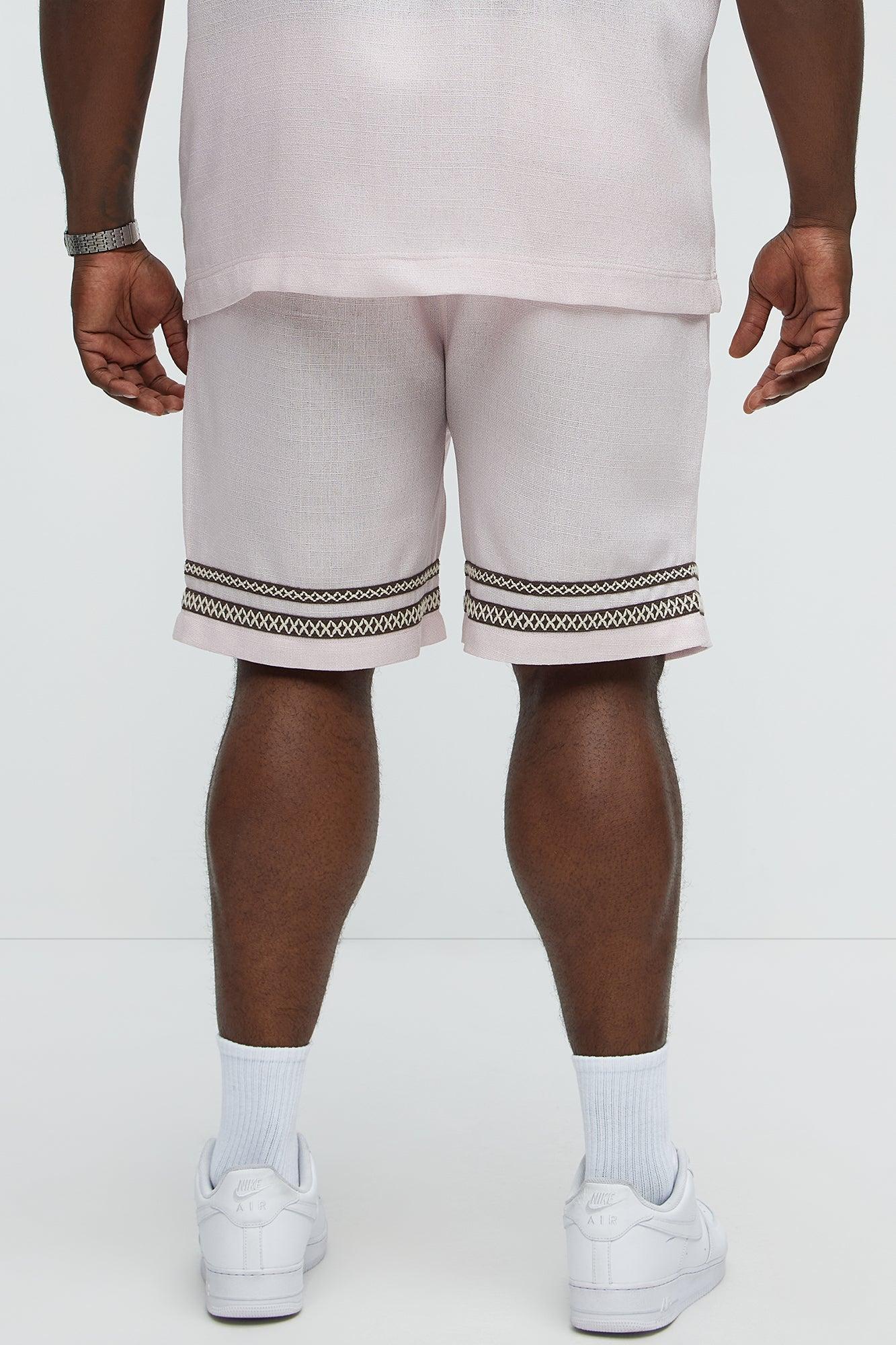 Saint Tropez Beach Club Linen Like Relaxed Short - Pink Male Product Image