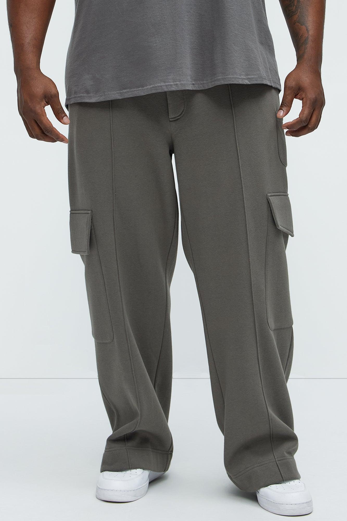 Tyson Baggy Cargo Sweatpants - Grey Product Image