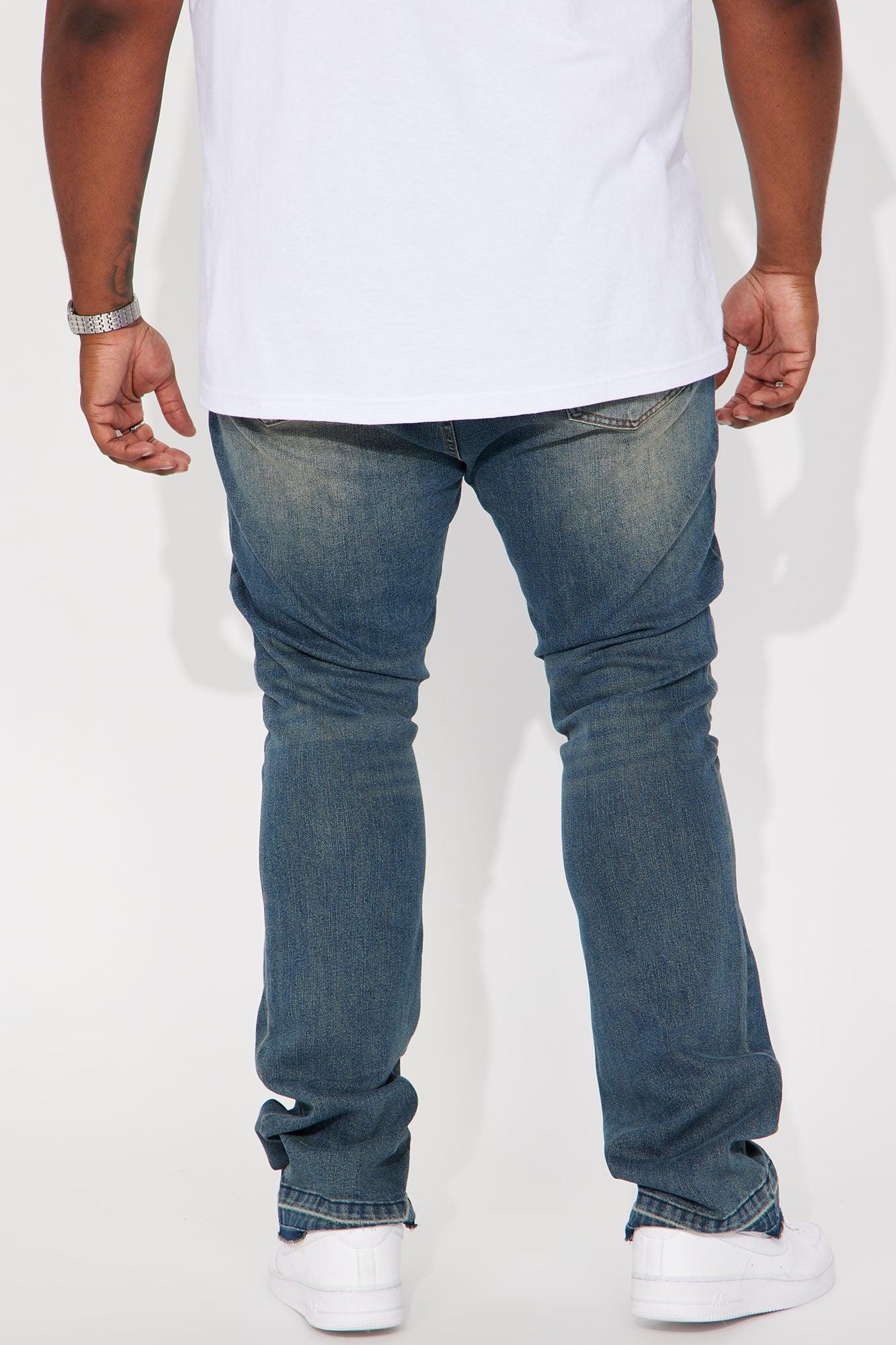 Cornell Stacked Skinny Flare Jeans - Vintage Blue Wash Product Image