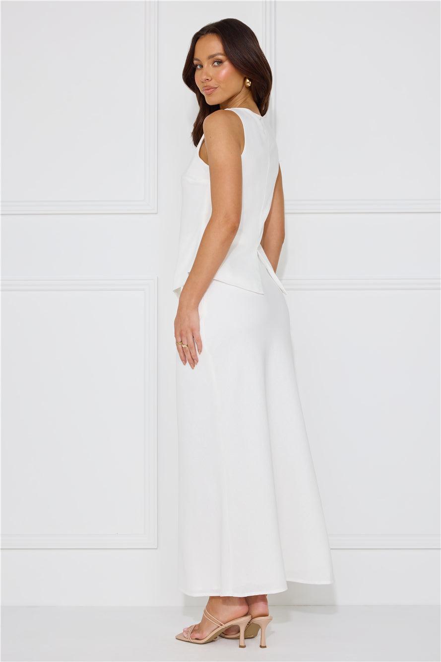 Days In Linen Blend Maxi Skirt White Product Image