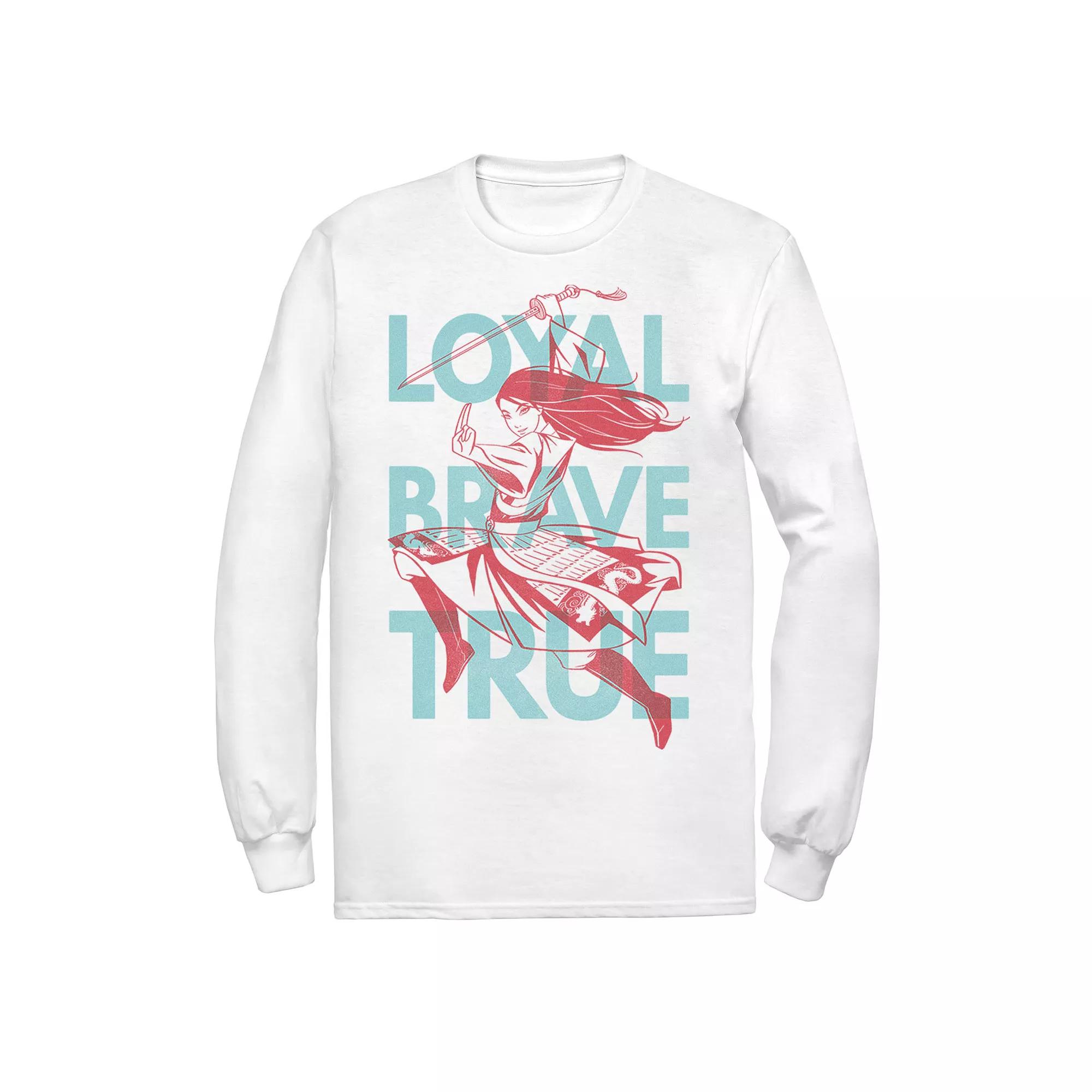 Men's Disney Mulan Live Action Loyal Brave True Text Overlay Tee,  Product Image