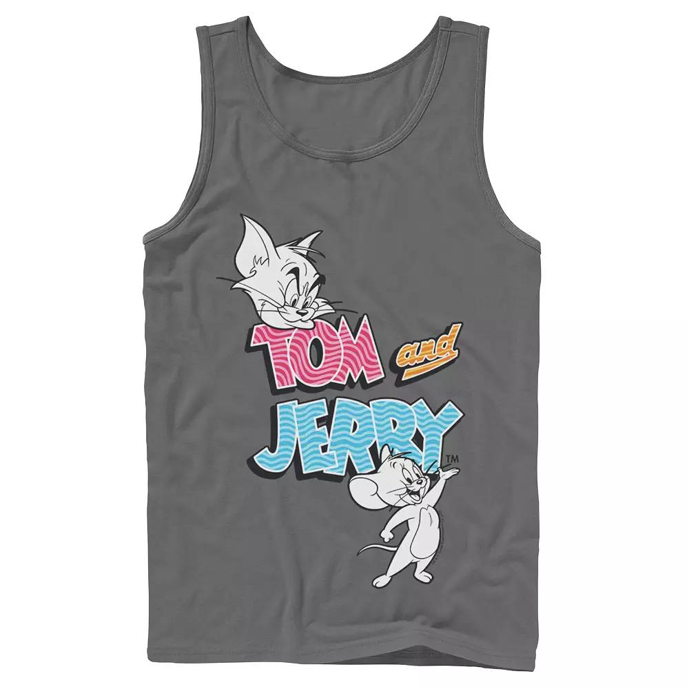 Men's Tom And Jerry Patterned Logo Stamp Portrait Tank Top,  Product Image